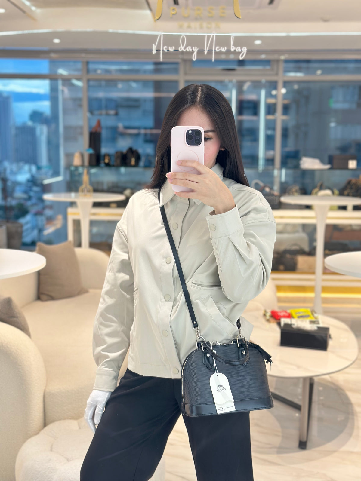 Louis Vuitton Alma BB in Black Epi Leather Silver Hardware (Date Code: AA1139) | Purse Maison Luxury Bags Shop