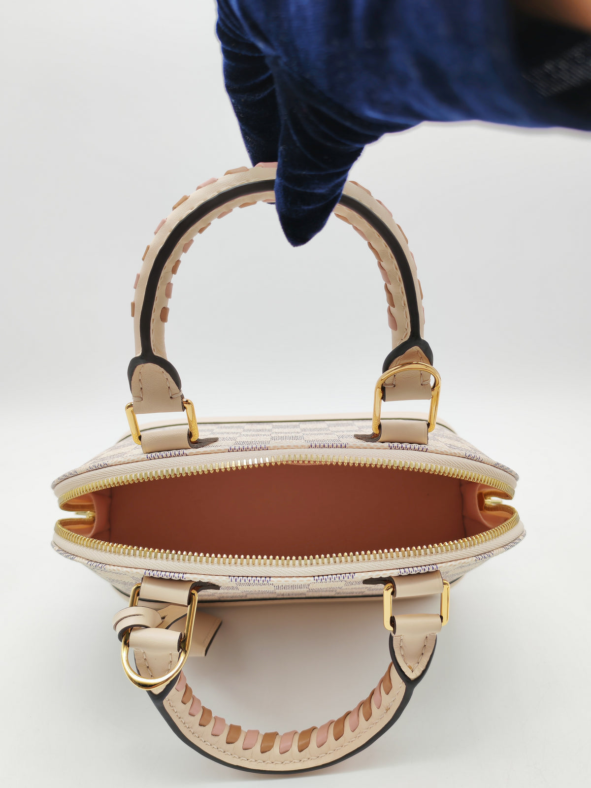 Louis Vuitton Alma BB in Damier Azur Canvas Braided Handles and Gold Hardware (Datecode: TH0036) | Purse Maison Luxury Bags Shop