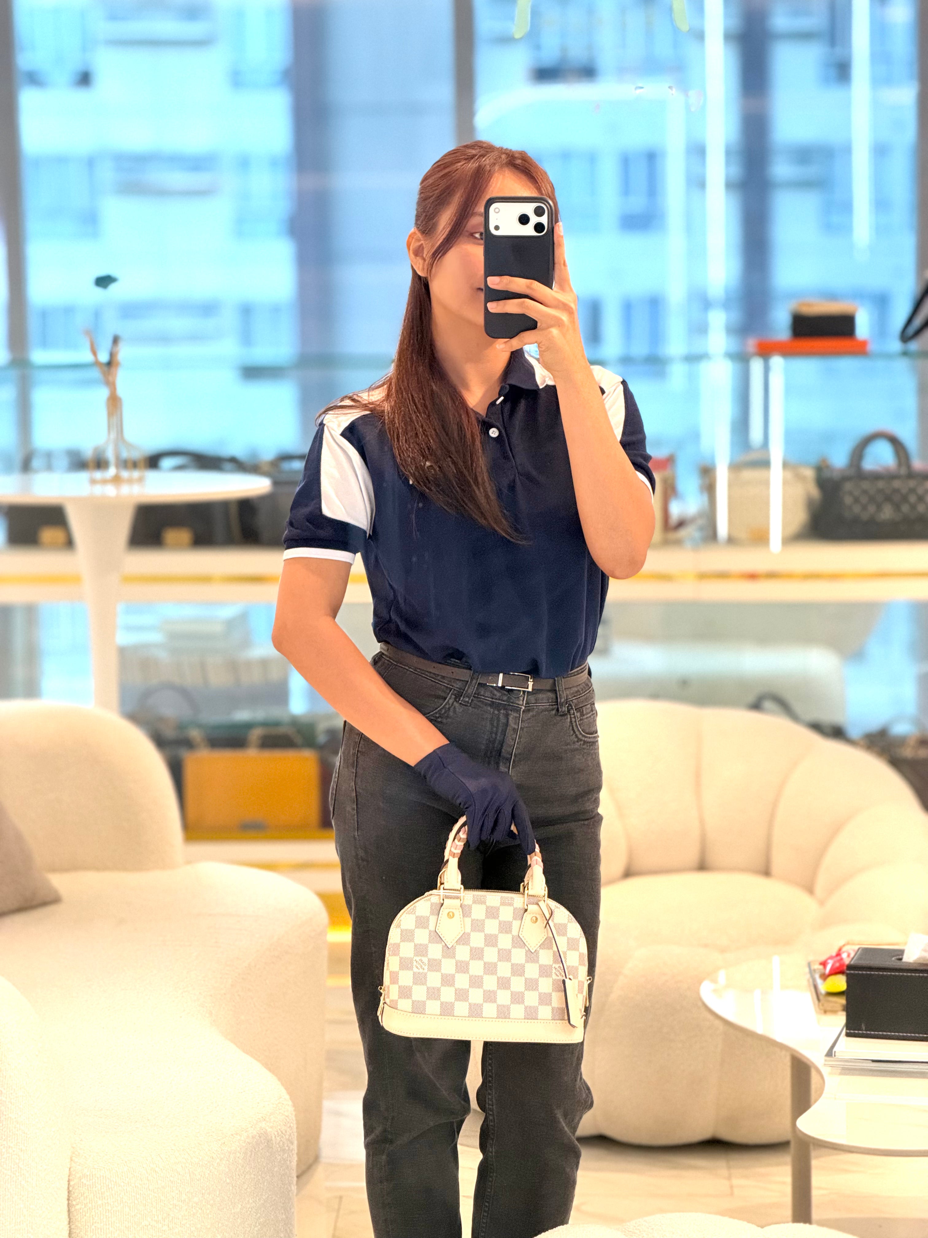 Louis Vuitton Alma BB in Damier Azur Canvas Braided Handles and Gold Hardware (Datecode: TH0036) | Purse Maison Luxury Bags Shop