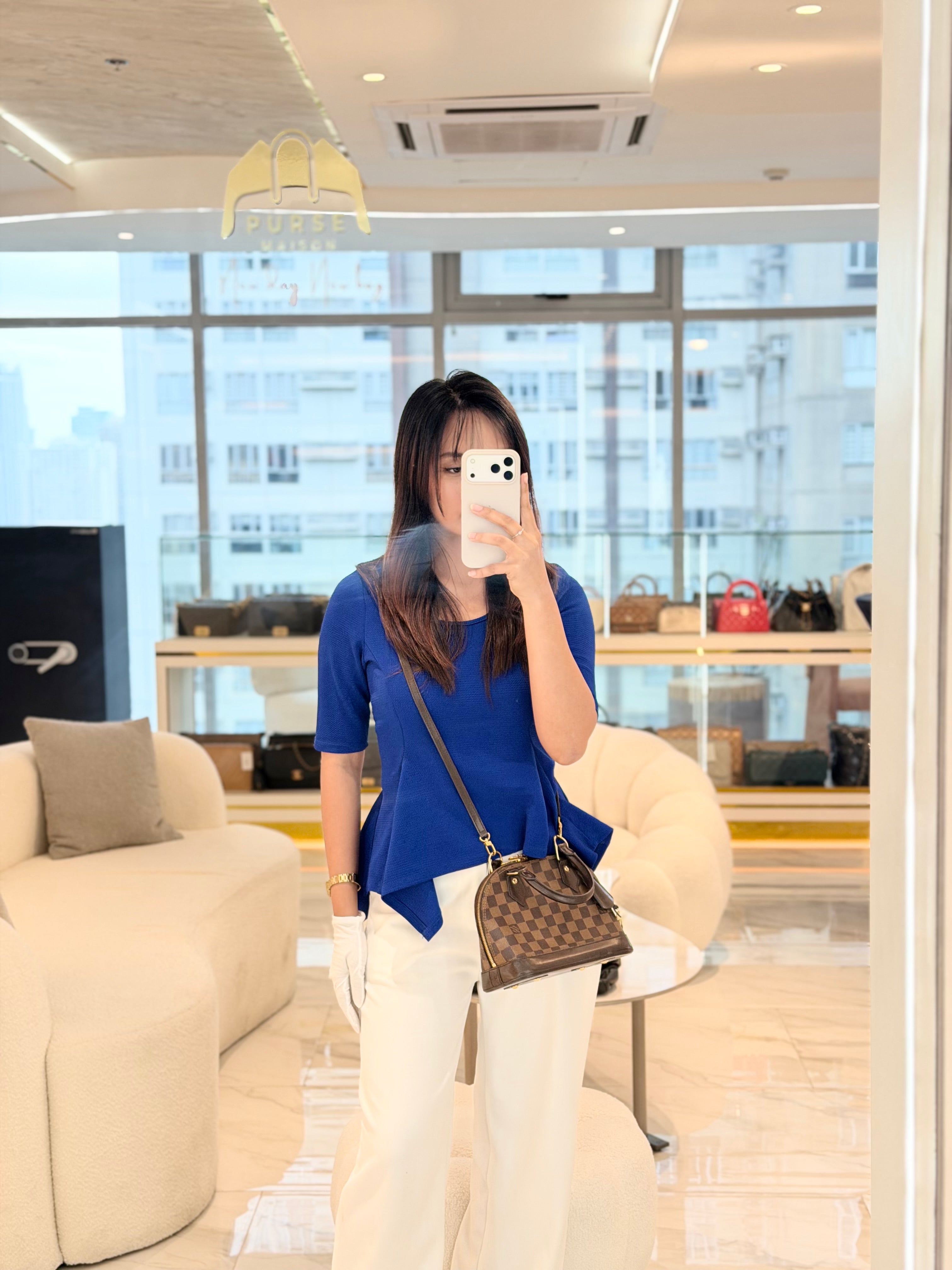 Alma BB in Damier Ebene Canvas Crossbody Bag (Date Code: AA0155) | Purse Maison Luxury Bags Shop