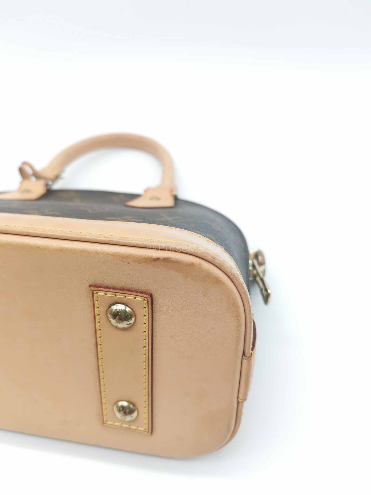 Louis Vuitton Alma BB in Monogram Canvas and Aged Gold Hardware (Datecode: FL3173) | Purse Maison Luxury Bags Shop