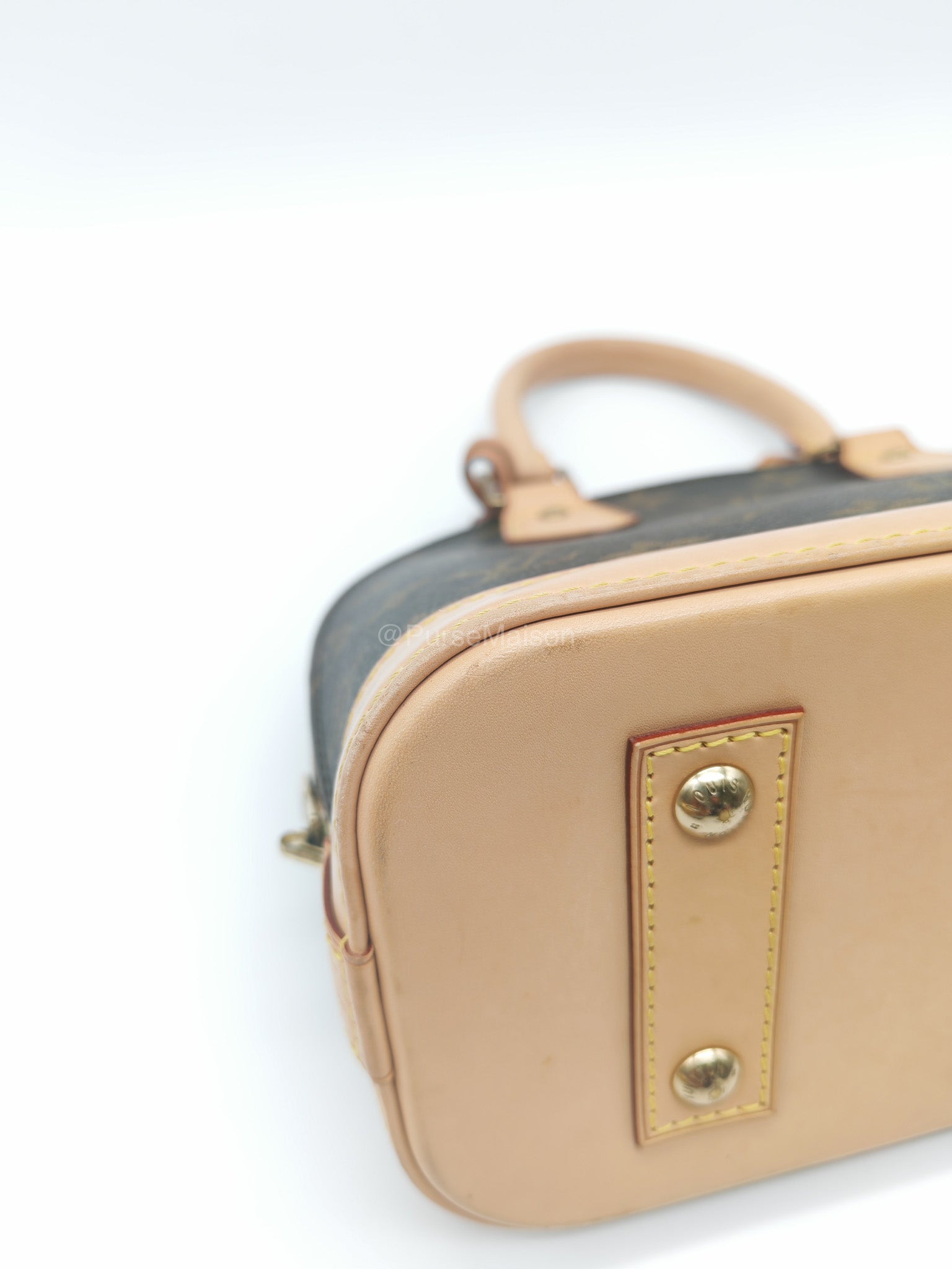 Louis Vuitton Alma BB in Monogram Canvas and Aged Gold Hardware (Datecode: FL3173) | Purse Maison Luxury Bags Shop