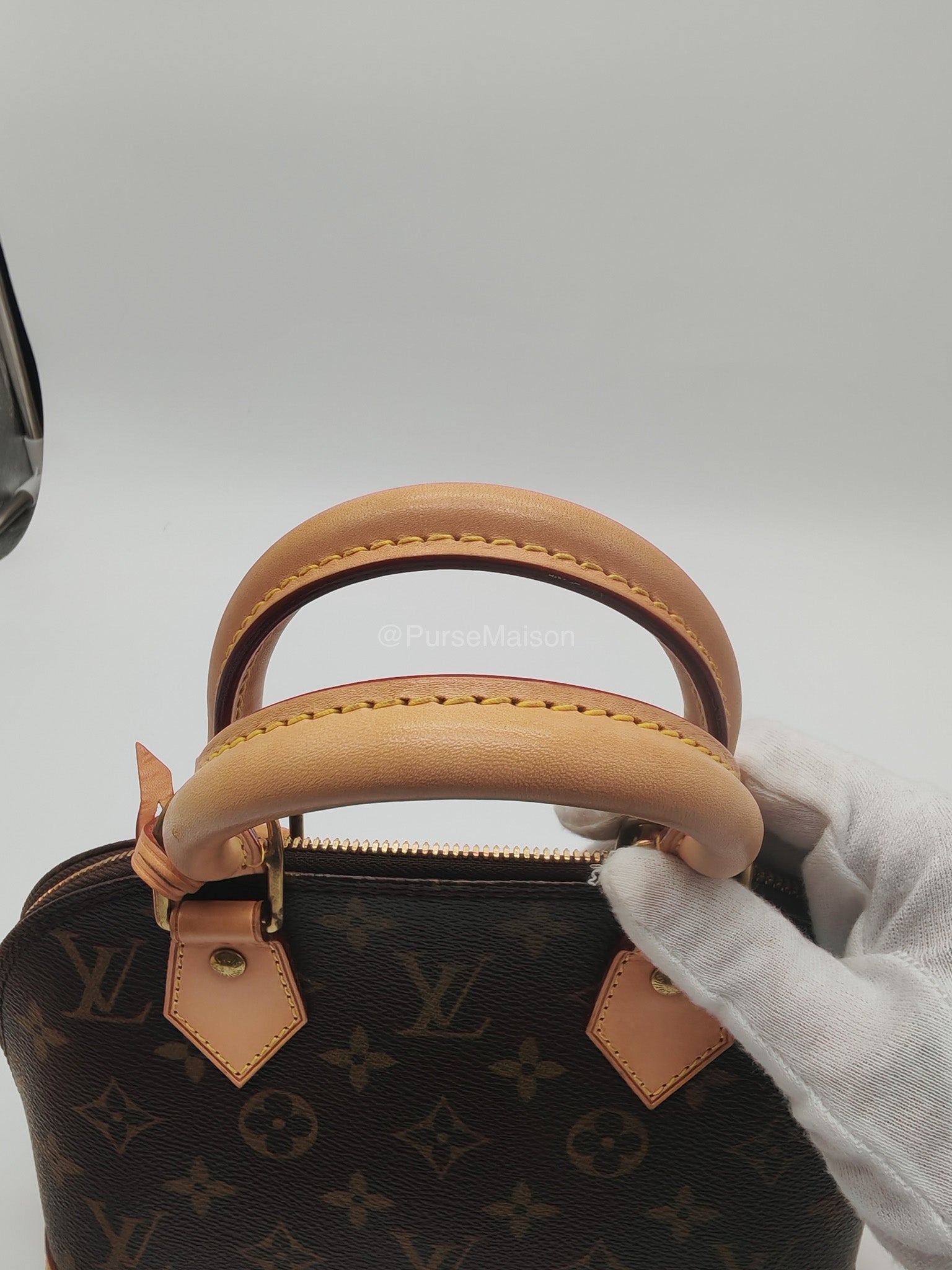 Louis Vuitton Alma BB in Monogram Canvas and Aged Gold Hardware (Datecode: FL3173) | Purse Maison Luxury Bags Shop