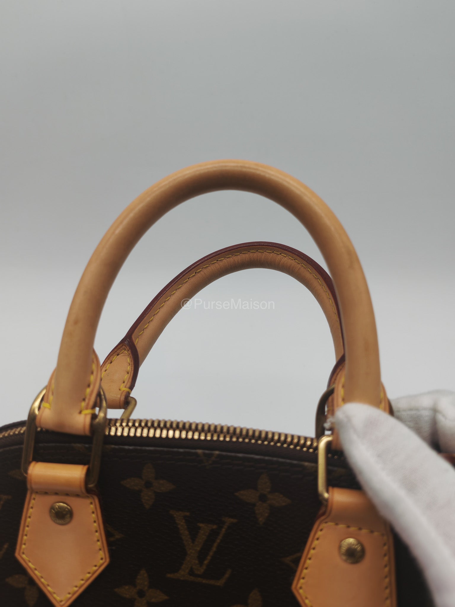 Louis Vuitton Alma BB in Monogram Canvas and Aged Gold Hardware (Datecode: FL3173) | Purse Maison Luxury Bags Shop