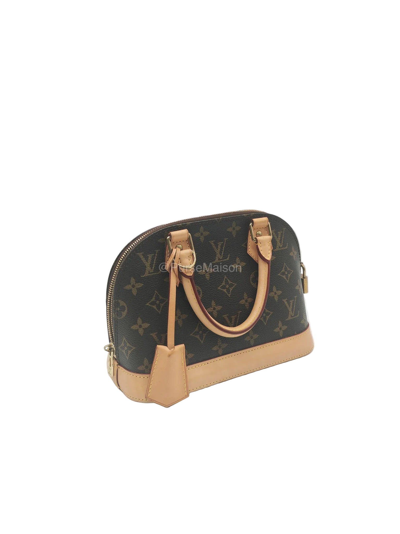 Louis Vuitton Alma BB in Monogram Canvas and Aged Gold Hardware (Datecode: FL3173) | Purse Maison Luxury Bags Shop