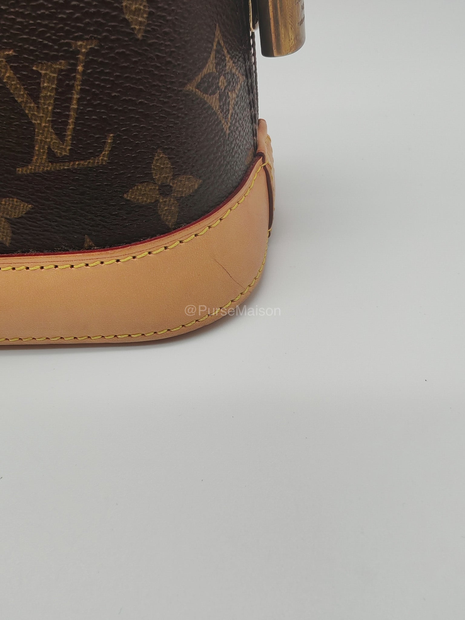 Louis Vuitton Alma BB in Monogram Canvas and Aged Gold Hardware (Datecode: FL3173) | Purse Maison Luxury Bags Shop