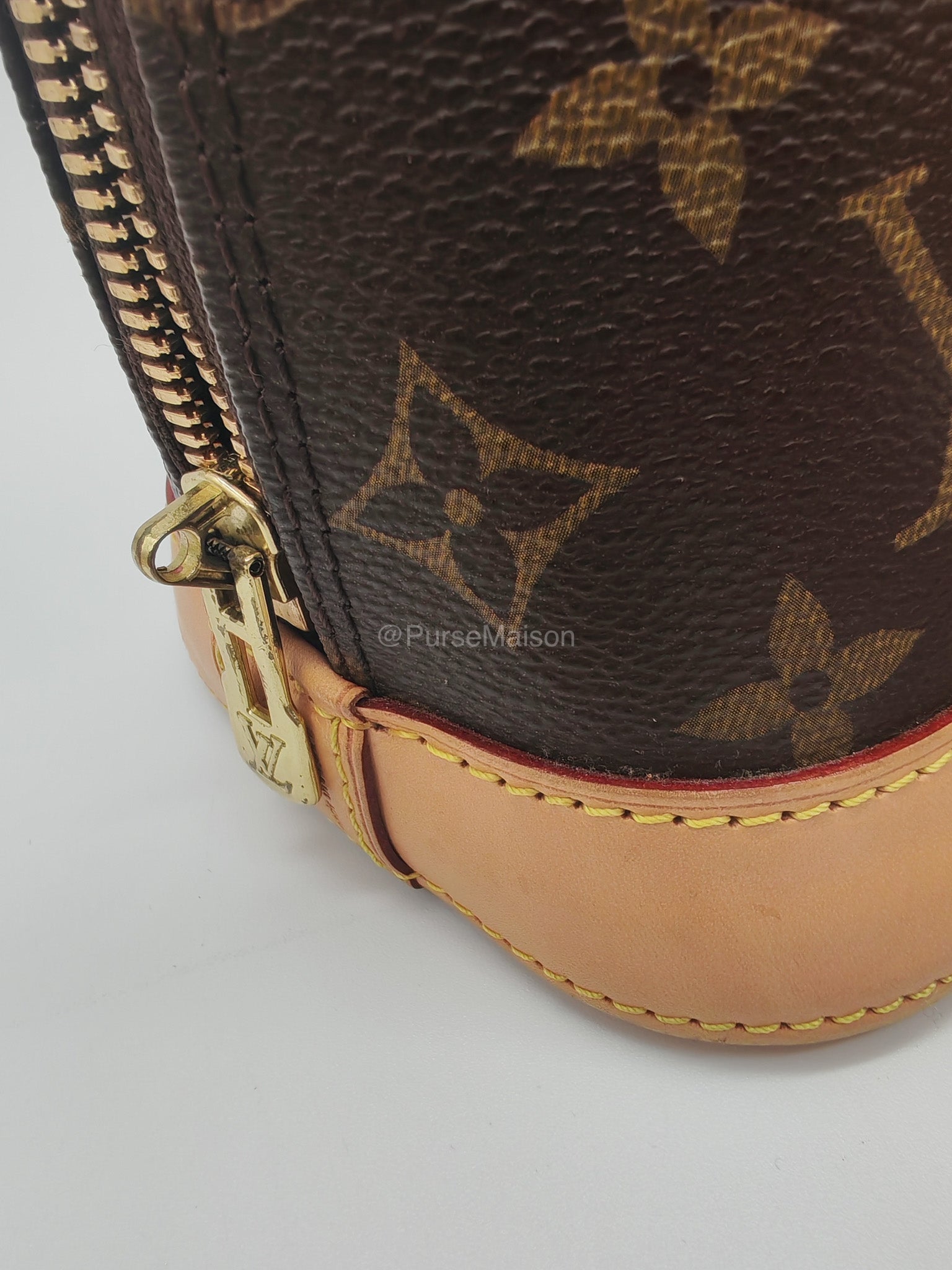 Louis Vuitton Alma BB in Monogram Canvas and Aged Gold Hardware (Datecode: FL3173) | Purse Maison Luxury Bags Shop
