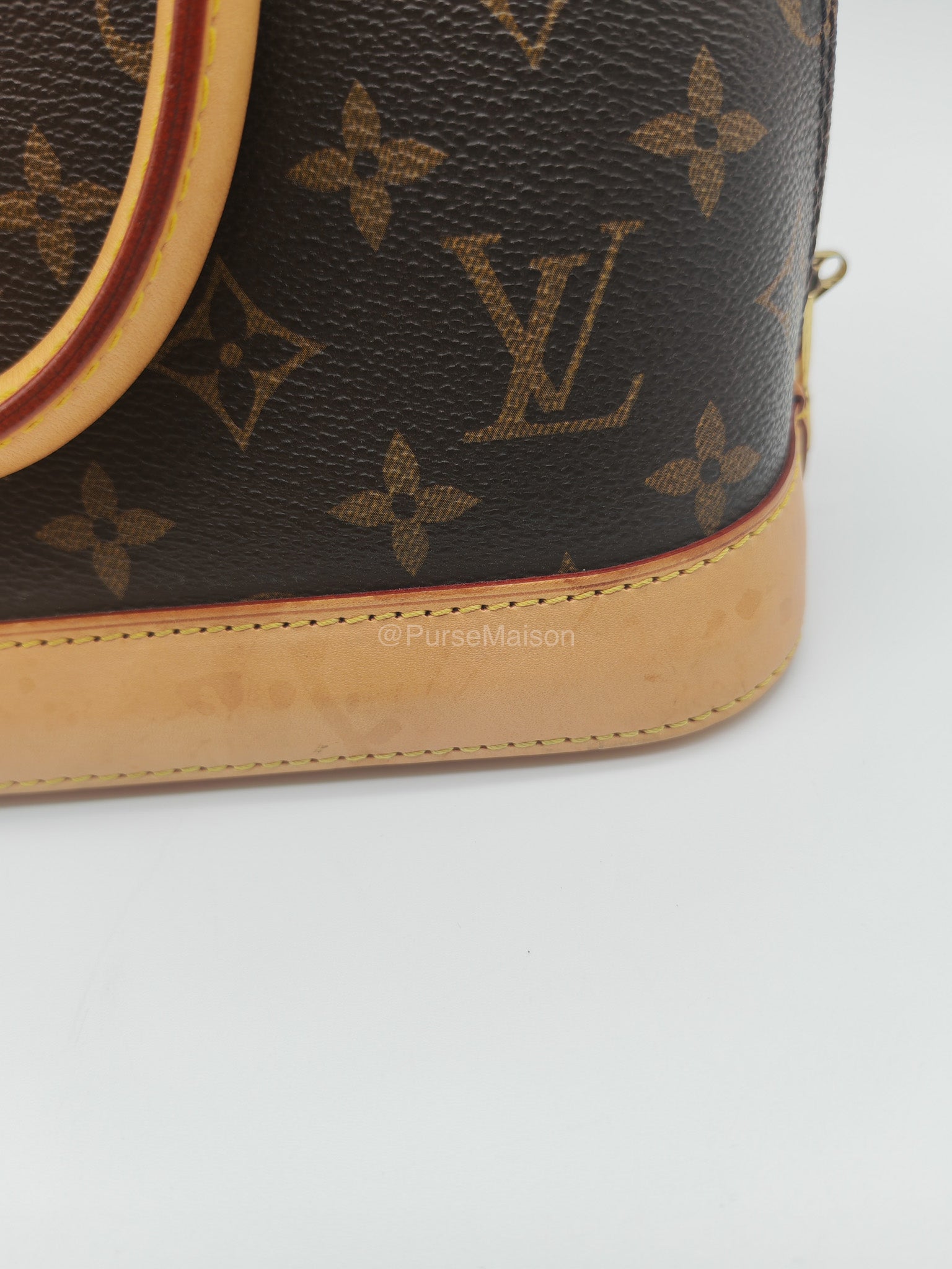 Louis Vuitton Alma BB in Monogram Canvas and Aged Gold Hardware (Datecode: FL3173) | Purse Maison Luxury Bags Shop