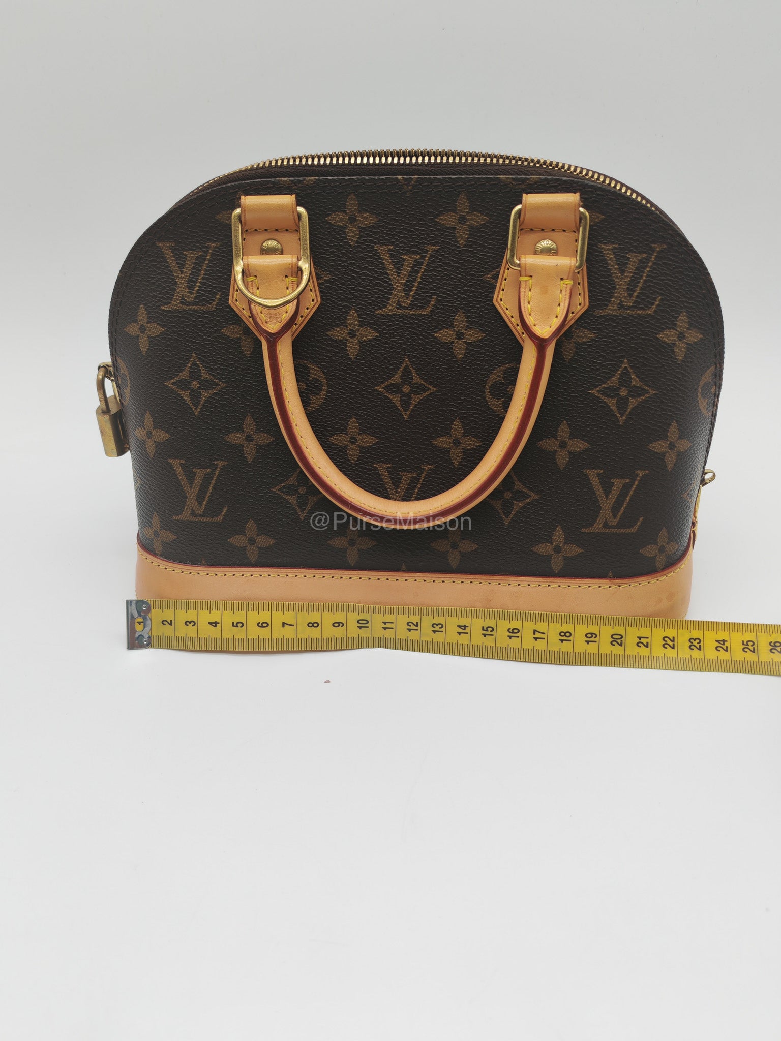 Louis Vuitton Alma BB in Monogram Canvas and Aged Gold Hardware (Datecode: FL3173) | Purse Maison Luxury Bags Shop