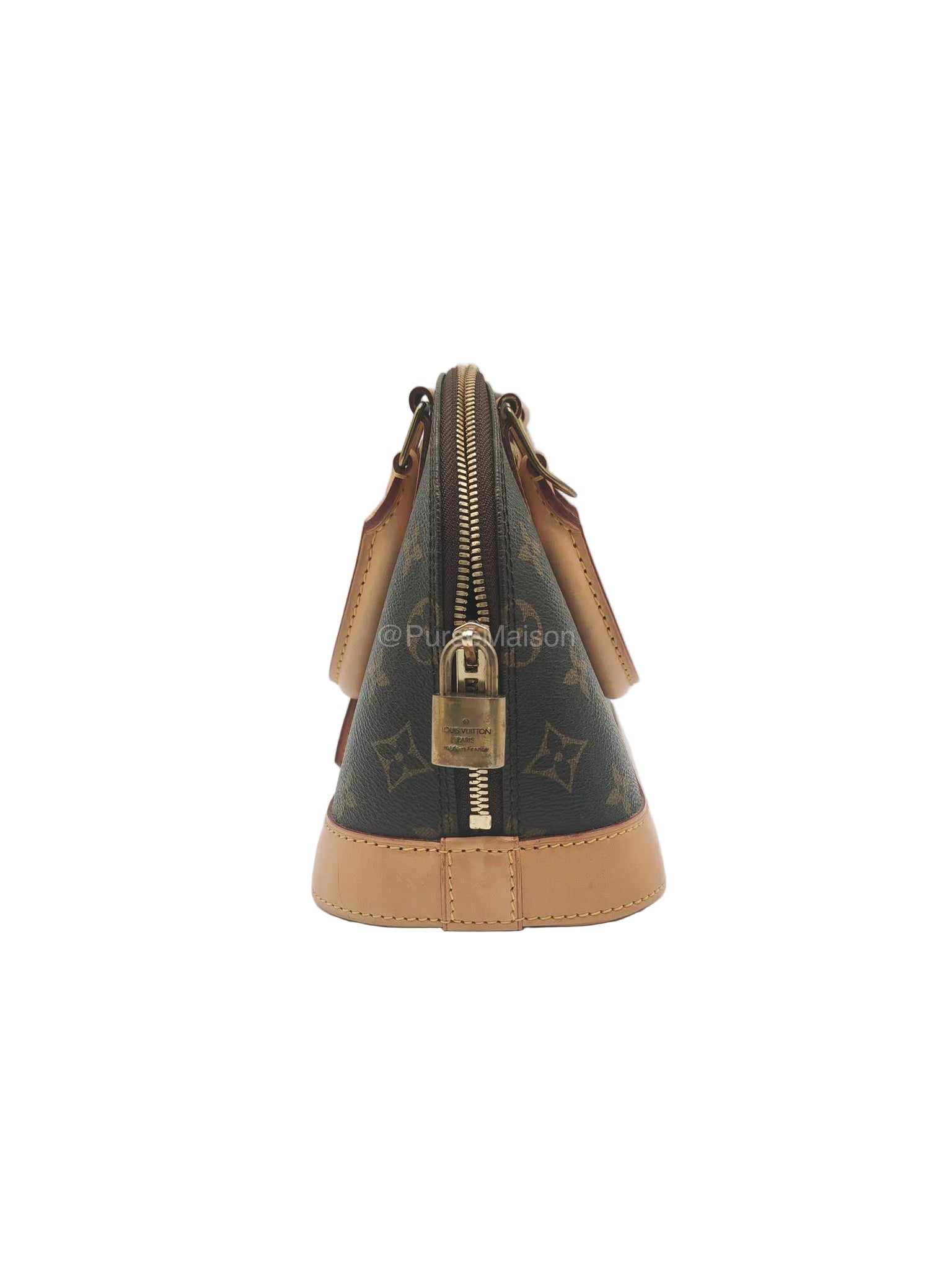 Louis Vuitton Alma BB in Monogram Canvas and Aged Gold Hardware (Datecode: FL3173) | Purse Maison Luxury Bags Shop