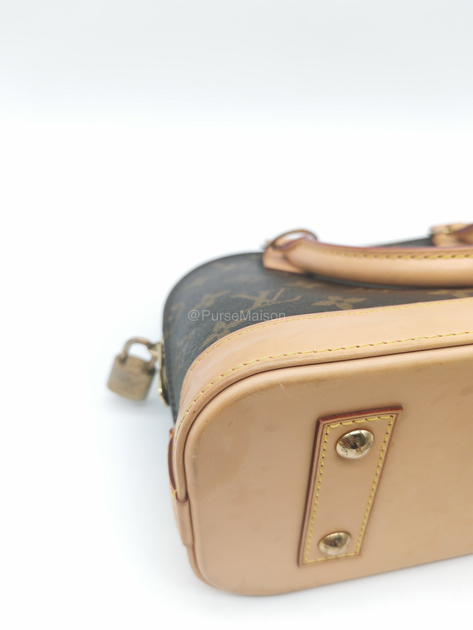 Louis Vuitton Alma BB in Monogram Canvas and Aged Gold Hardware (Datecode: FL3173) | Purse Maison Luxury Bags Shop