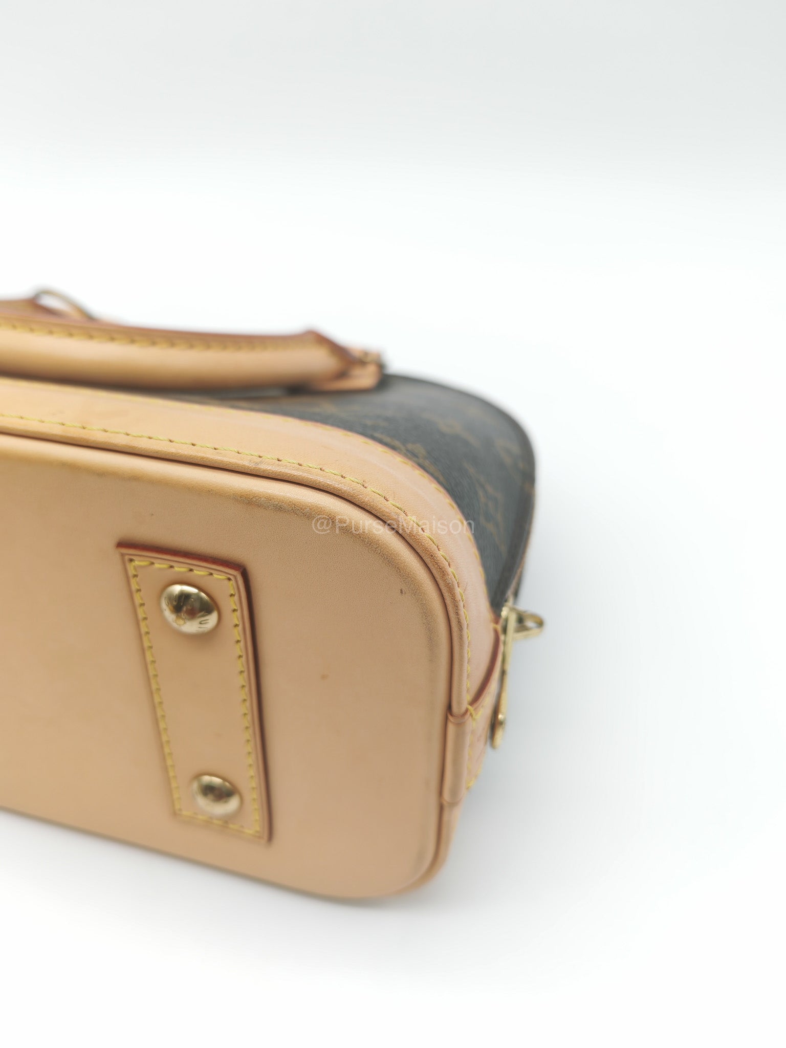Louis Vuitton Alma BB in Monogram Canvas and Aged Gold Hardware (Datecode: FL3173) | Purse Maison Luxury Bags Shop
