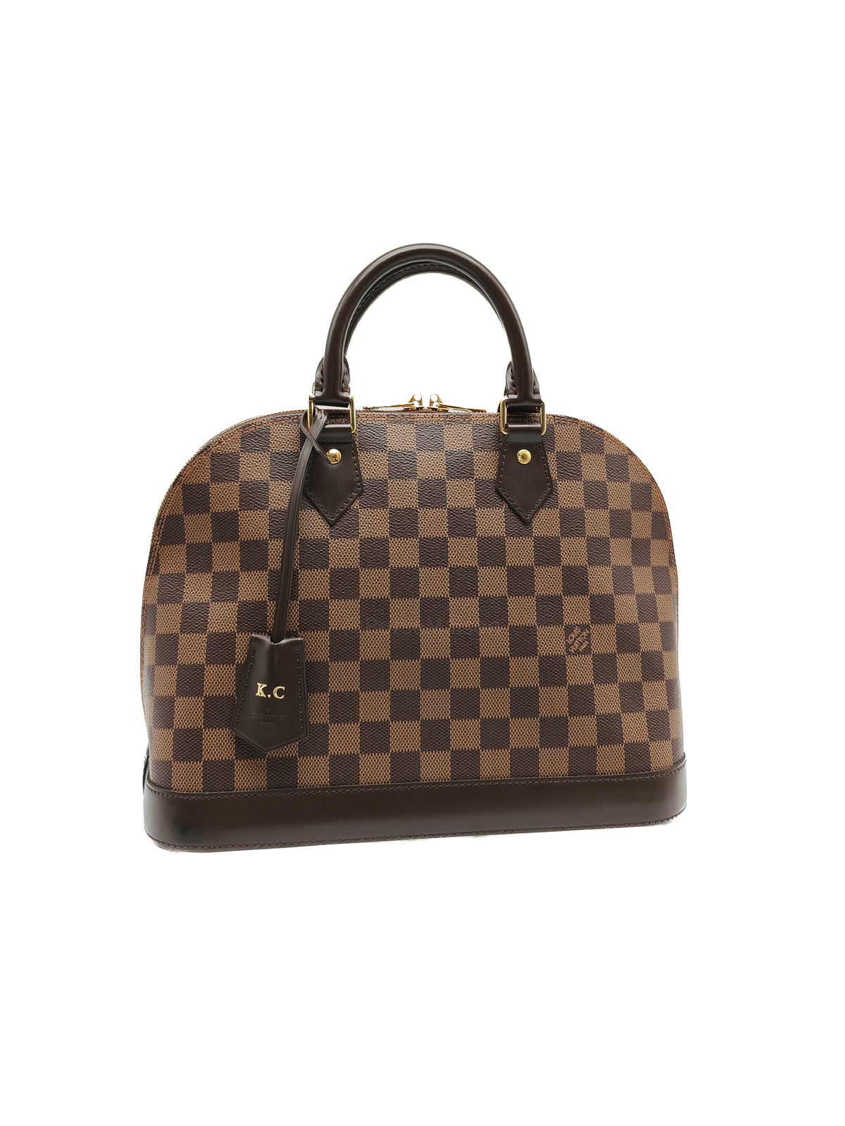 Louis Vuitton Alma PM in Damier Ebene Canvas and Gold Hardware (Datecode: AR2260) | Purse Maison Luxury Bags Shop