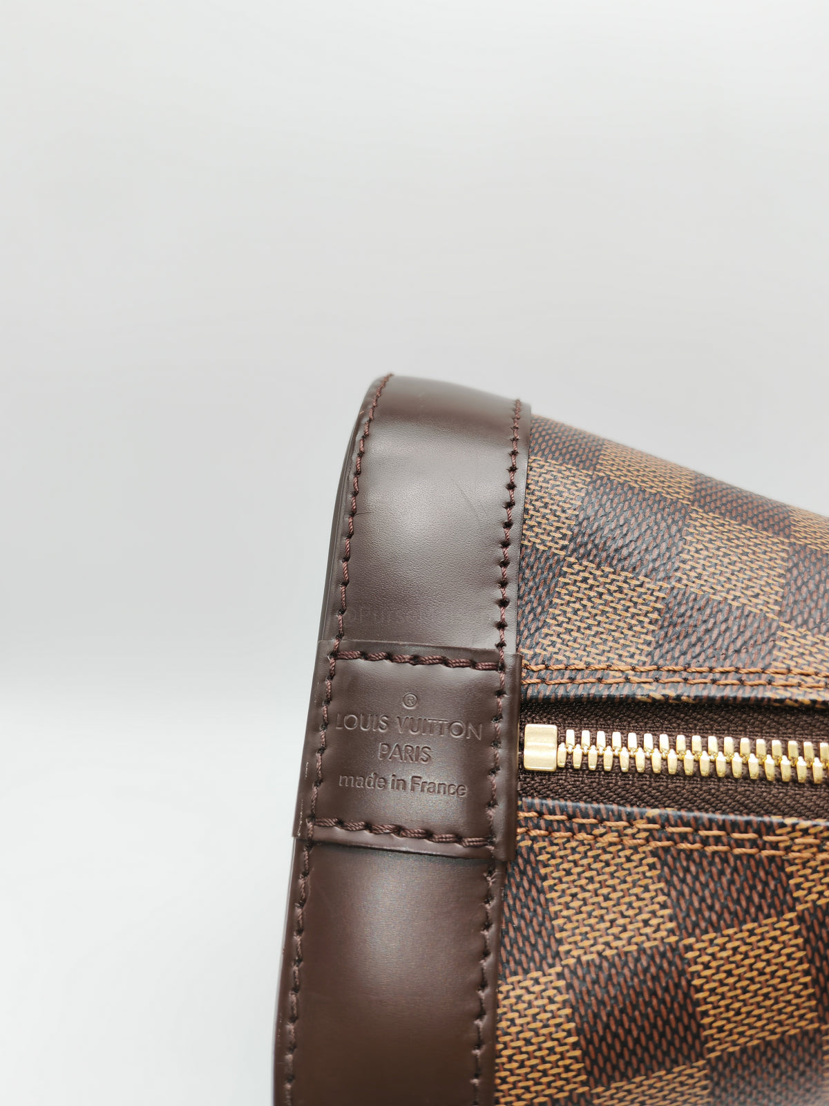 Louis Vuitton Alma PM in Damier Ebene Canvas and Gold Hardware (Datecode: AR2260) | Purse Maison Luxury Bags Shop