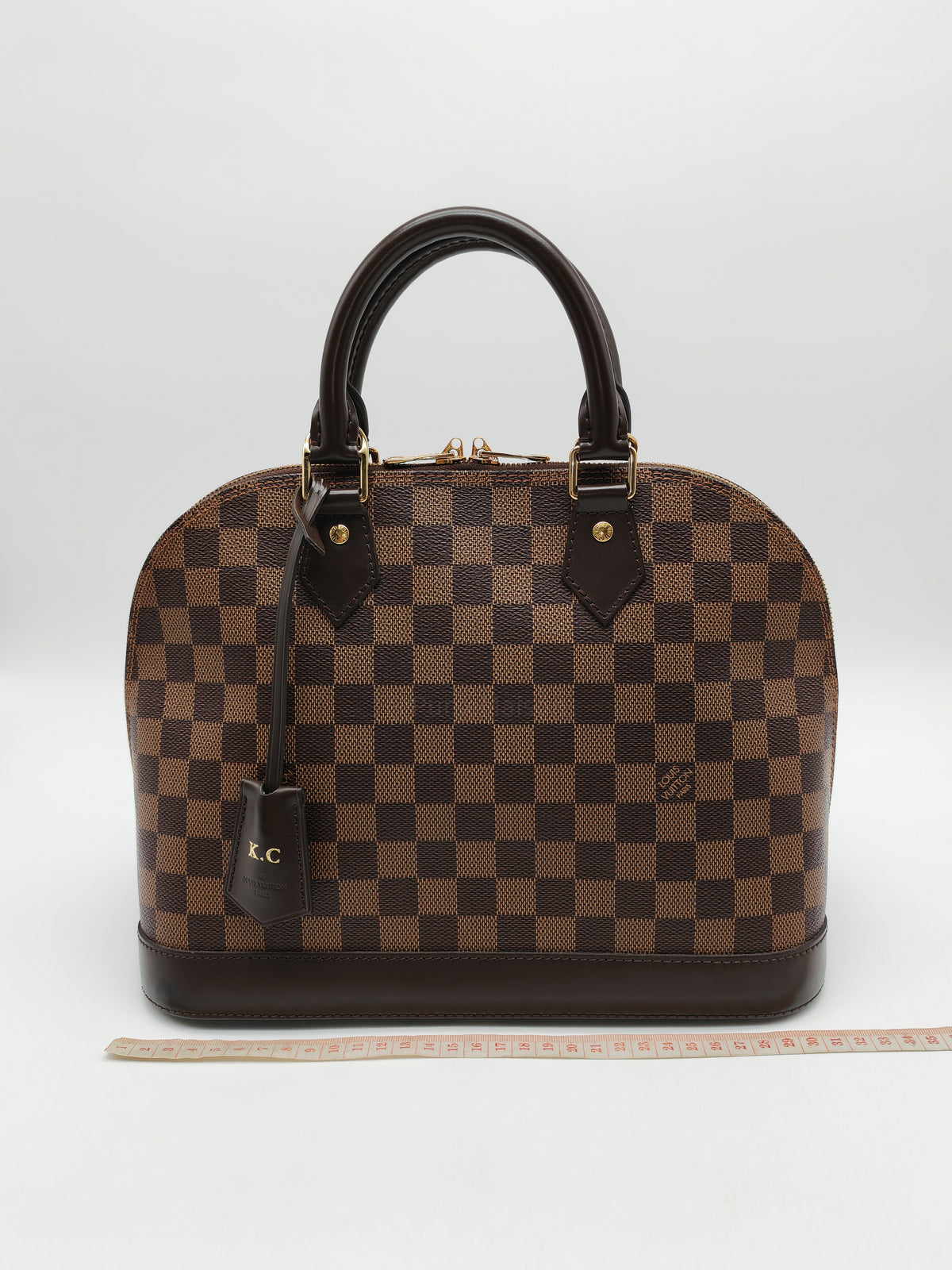 Louis Vuitton Alma PM in Damier Ebene Canvas and Gold Hardware (Datecode: AR2260) | Purse Maison Luxury Bags Shop