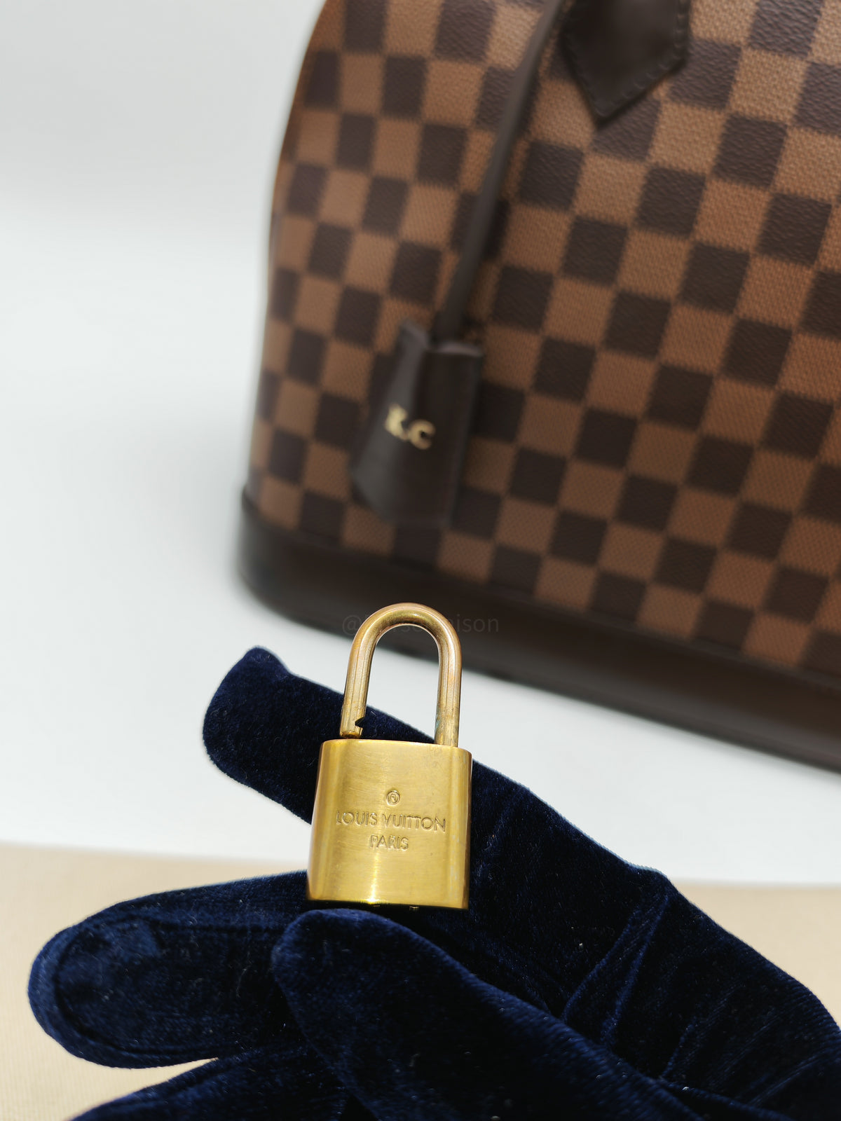 Louis Vuitton Alma PM in Damier Ebene Canvas and Gold Hardware (Datecode: AR2260) | Purse Maison Luxury Bags Shop