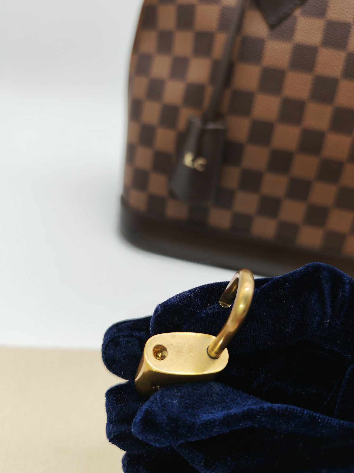 Louis Vuitton Alma PM in Damier Ebene Canvas and Gold Hardware (Datecode: AR2260) | Purse Maison Luxury Bags Shop