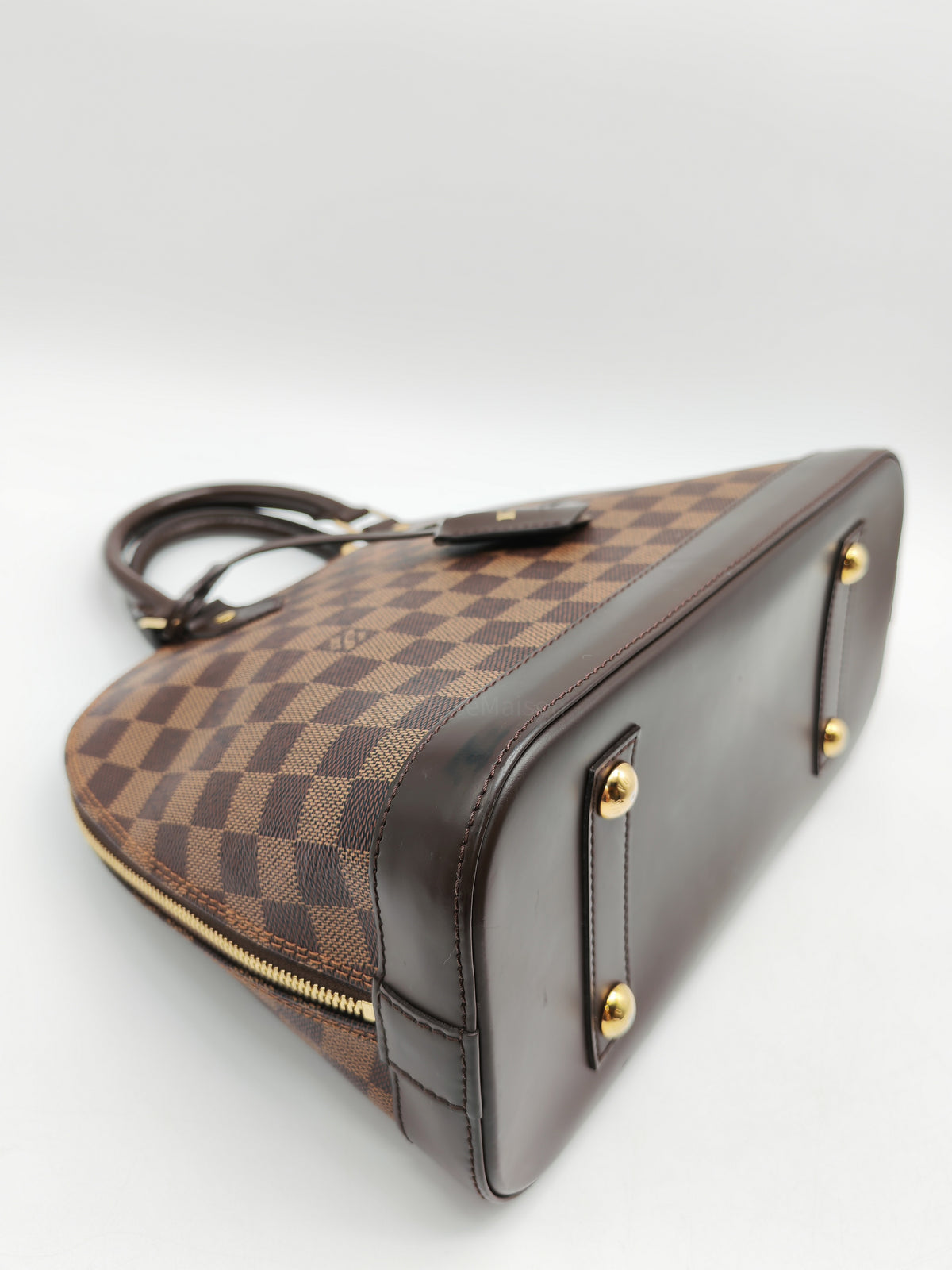 Louis Vuitton Alma PM in Damier Ebene Canvas and Gold Hardware (Datecode: AR2260) | Purse Maison Luxury Bags Shop