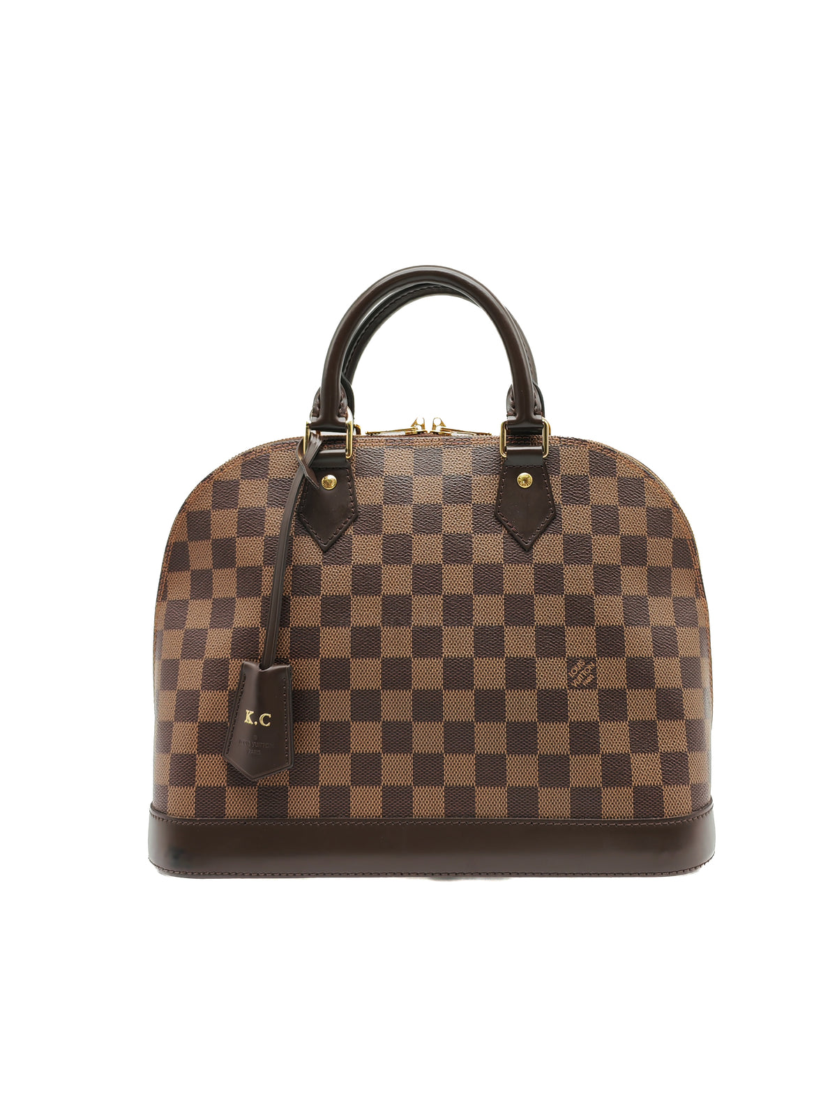 Louis Vuitton Alma PM in Damier Ebene Canvas and Gold Hardware (Datecode: AR2260) | Purse Maison Luxury Bags Shop