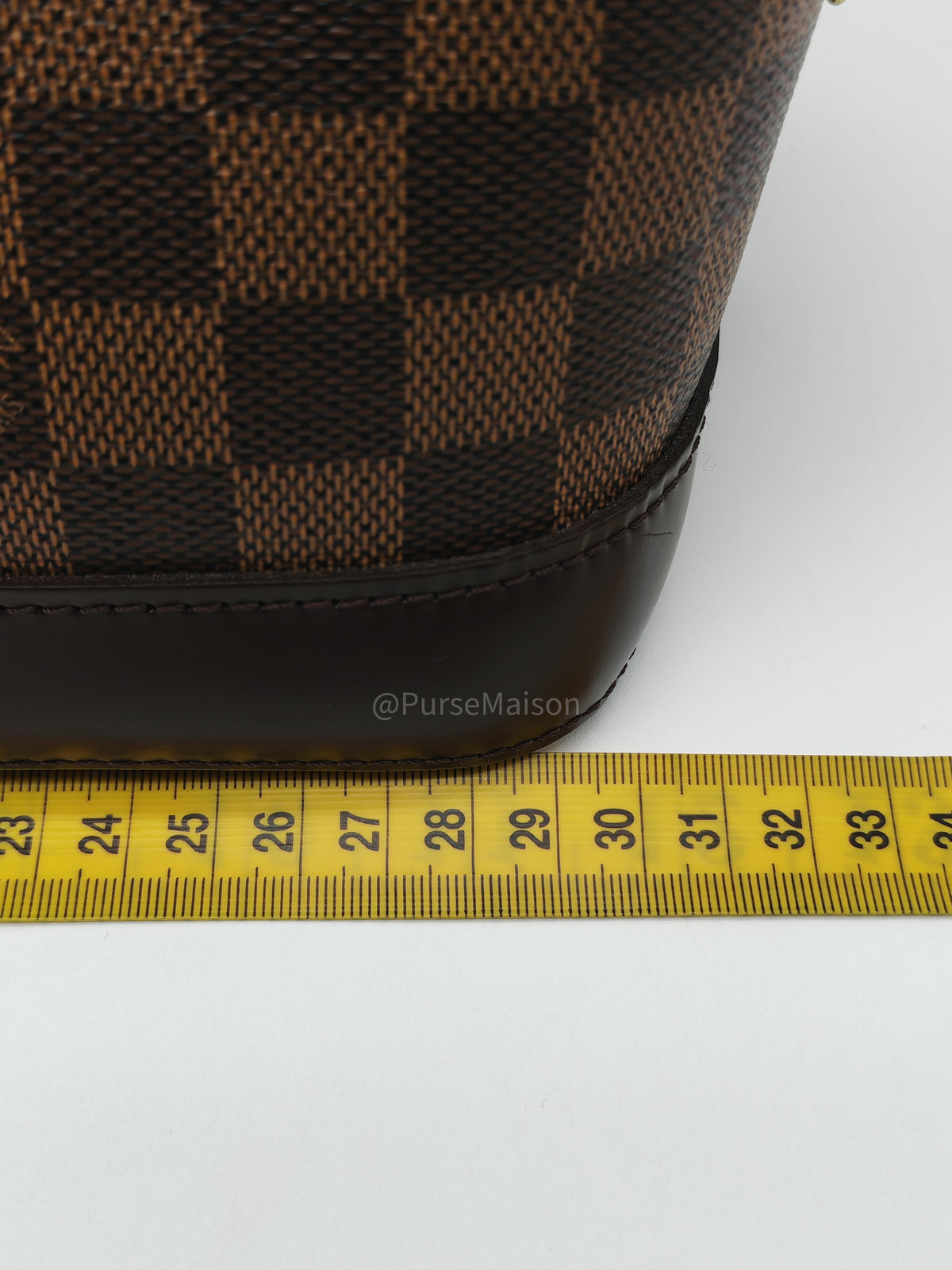 Louis Vuitton Alma PM in Damier Ebene Canvas and Gold Hardware (Datecode: FL0025) | Purse Maison Luxury Bags Shop