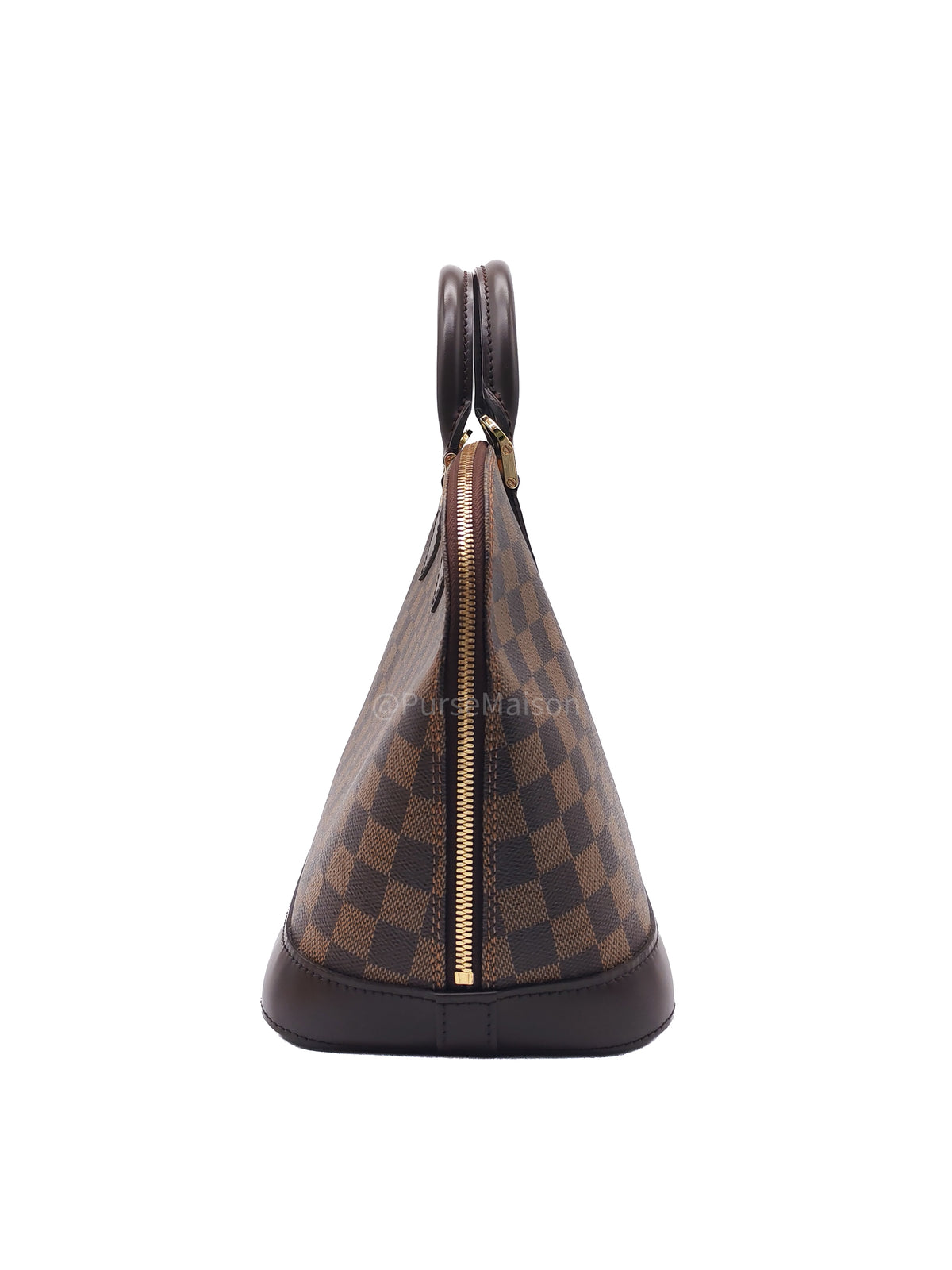 Louis Vuitton Alma PM in Damier Ebene Canvas and Gold Hardware (Datecode: FL0025) | Purse Maison Luxury Bags Shop