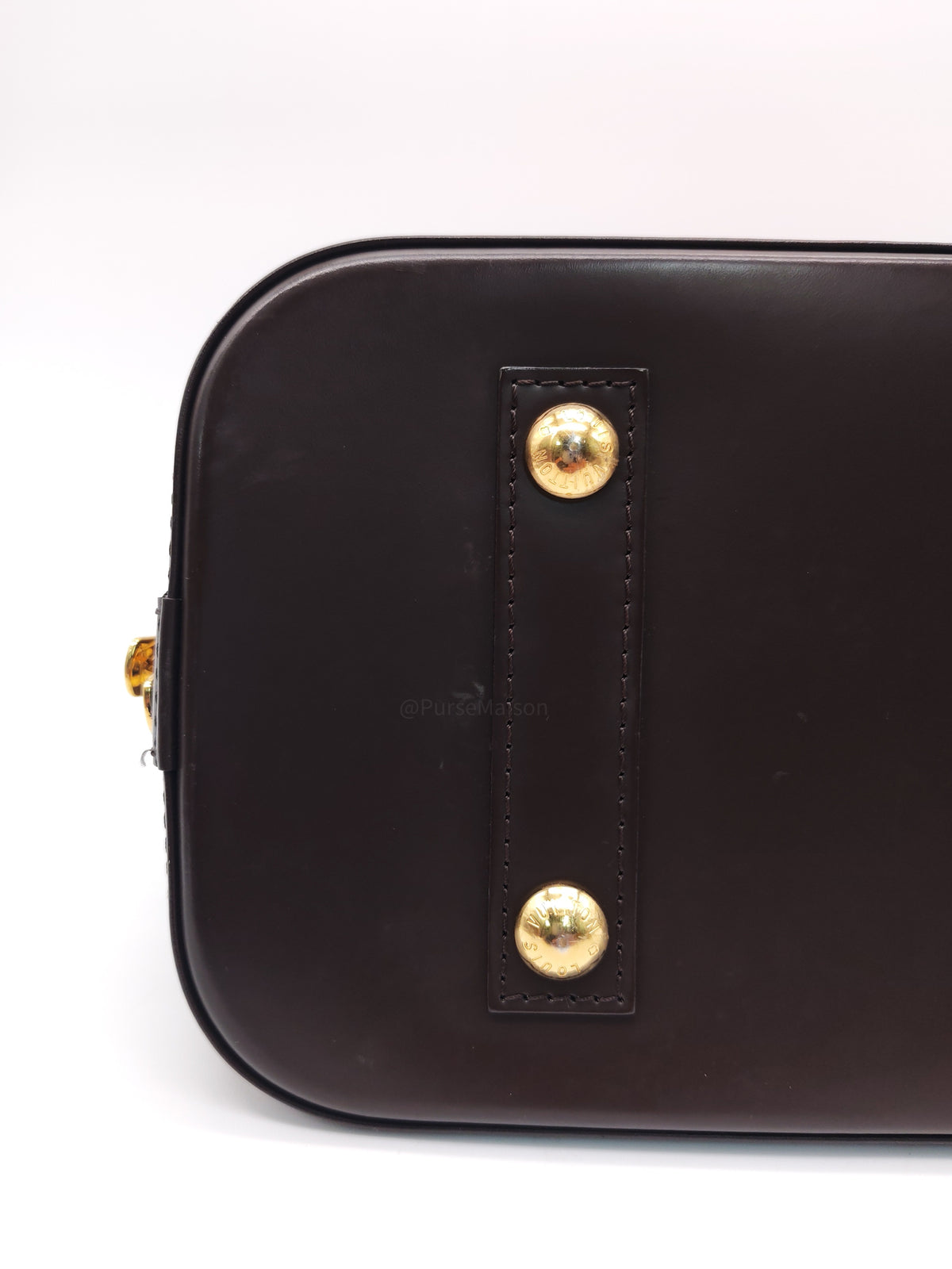 Louis Vuitton Alma PM in Damier Ebene Canvas and Gold Hardware (Datecode: FL3170) | Purse Maison Luxury Bags Shop