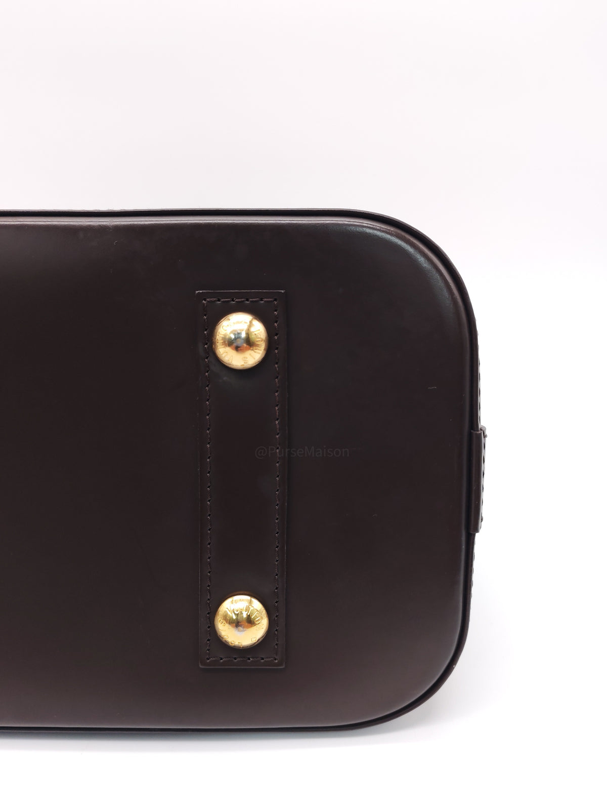 Louis Vuitton Alma PM in Damier Ebene Canvas and Gold Hardware (Datecode: FL3170) | Purse Maison Luxury Bags Shop