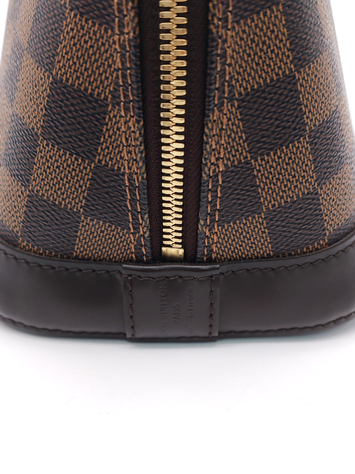 Louis Vuitton Alma PM in Damier Ebene Canvas and Gold Hardware (Datecode: FL3170) | Purse Maison Luxury Bags Shop