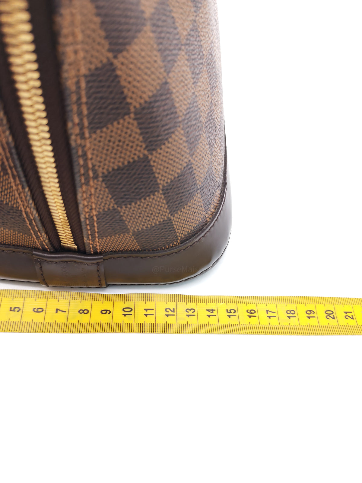 Louis Vuitton Alma PM in Damier Ebene Canvas and Gold Hardware (Datecode: FL3170) | Purse Maison Luxury Bags Shop