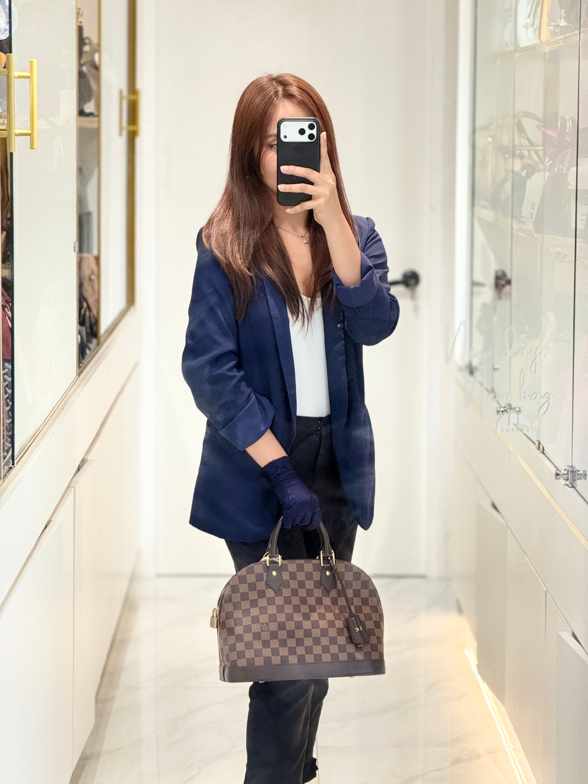 Louis Vuitton Alma PM in Damier Ebene Canvas and Gold Hardware (Datecode: AR2260) | Purse Maison Luxury Bags Shop