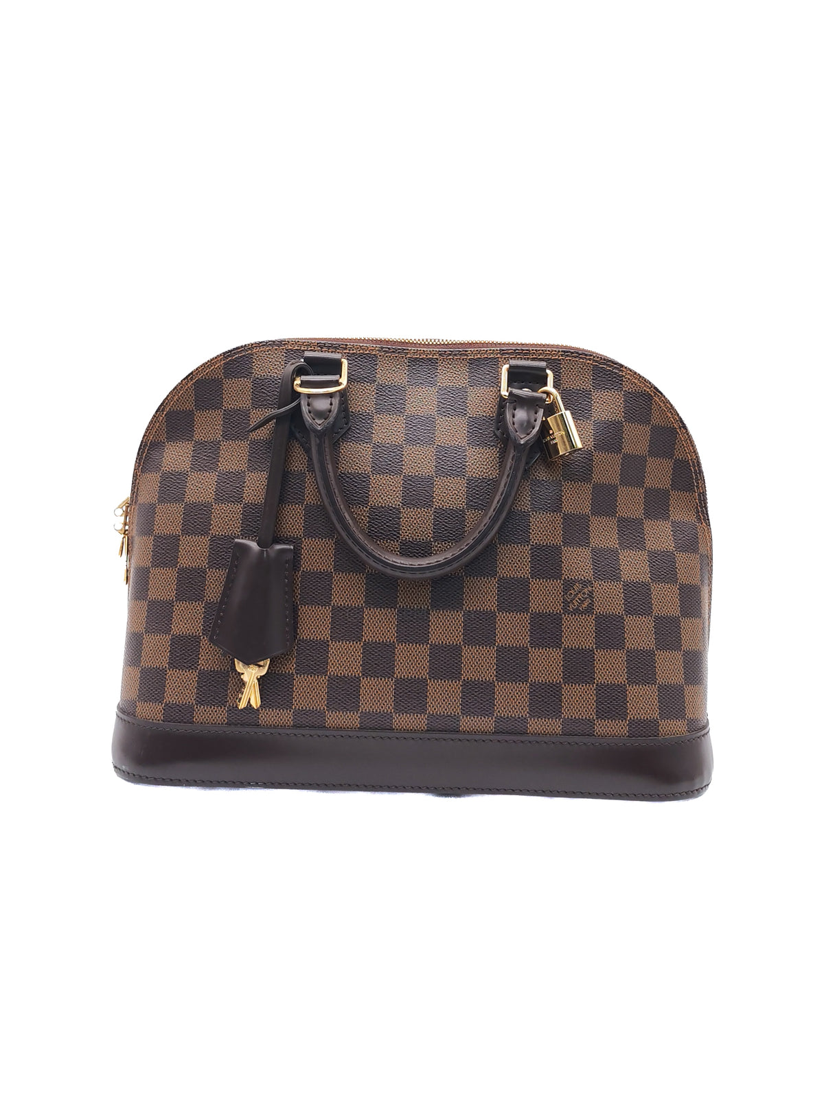 Louis Vuitton Alma PM in Damier Ebene Canvas and Gold Hardware (Datecode: FL3170) | Purse Maison Luxury Bags Shop