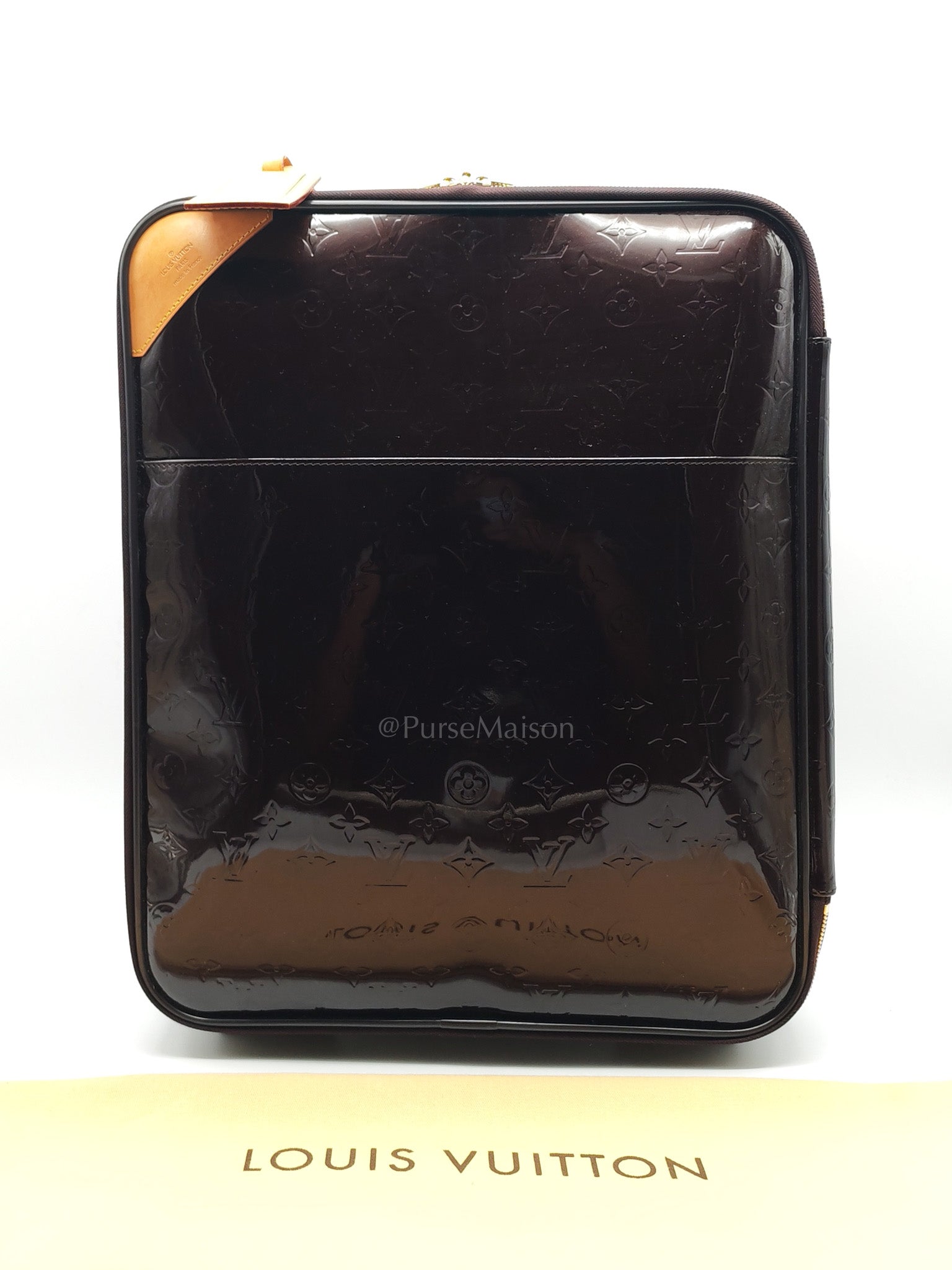 Amarante Monogram Vernis Pegase 45 Burgundy Patent Luggage (Date Code: MB4151) | Purse Maison Luxury Bags Shop