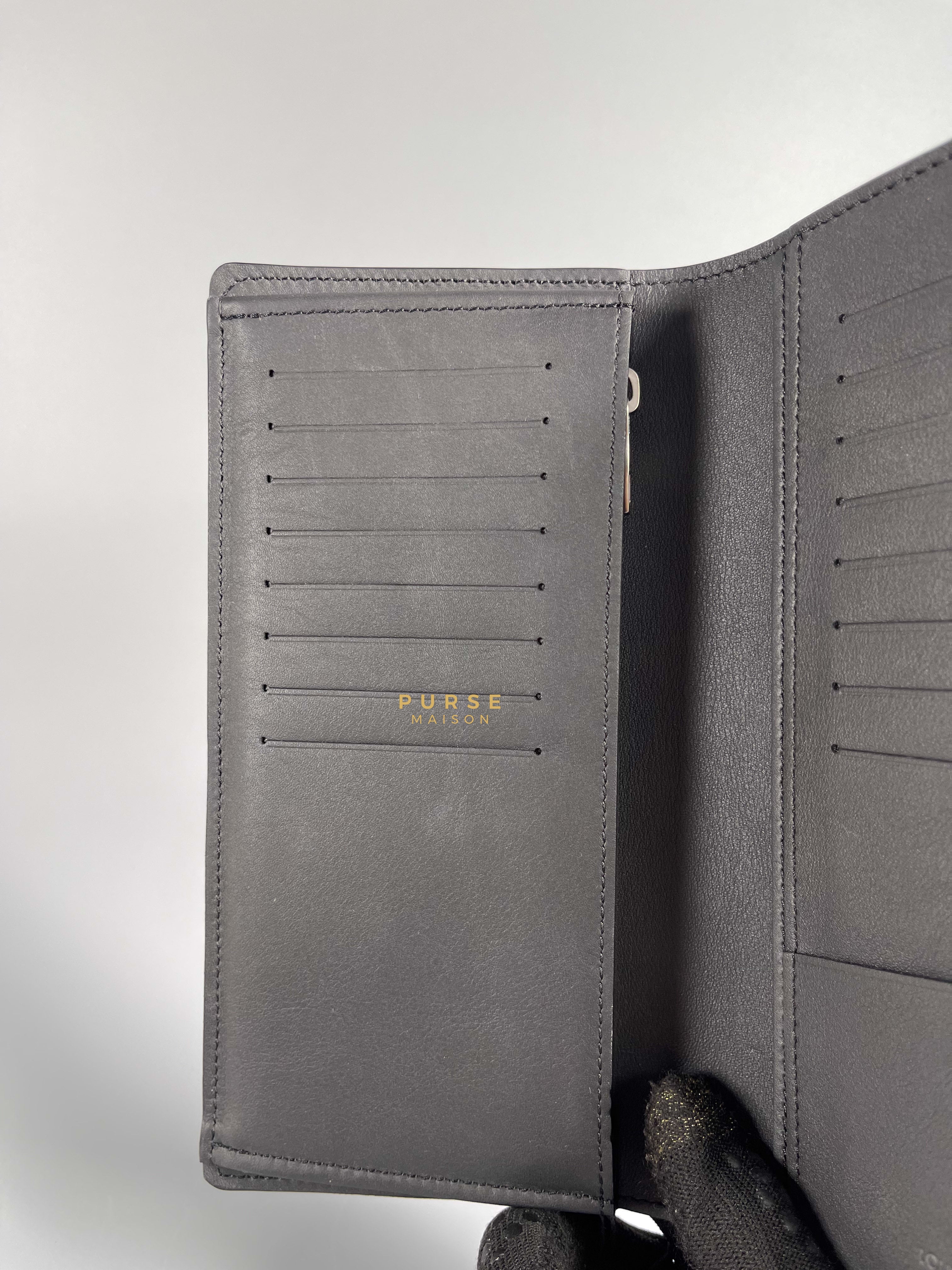 Louis Vuitton Brazza Black Damier Infini Leather Wallet (Microchip) | Purse Maison Luxury Bags Shop