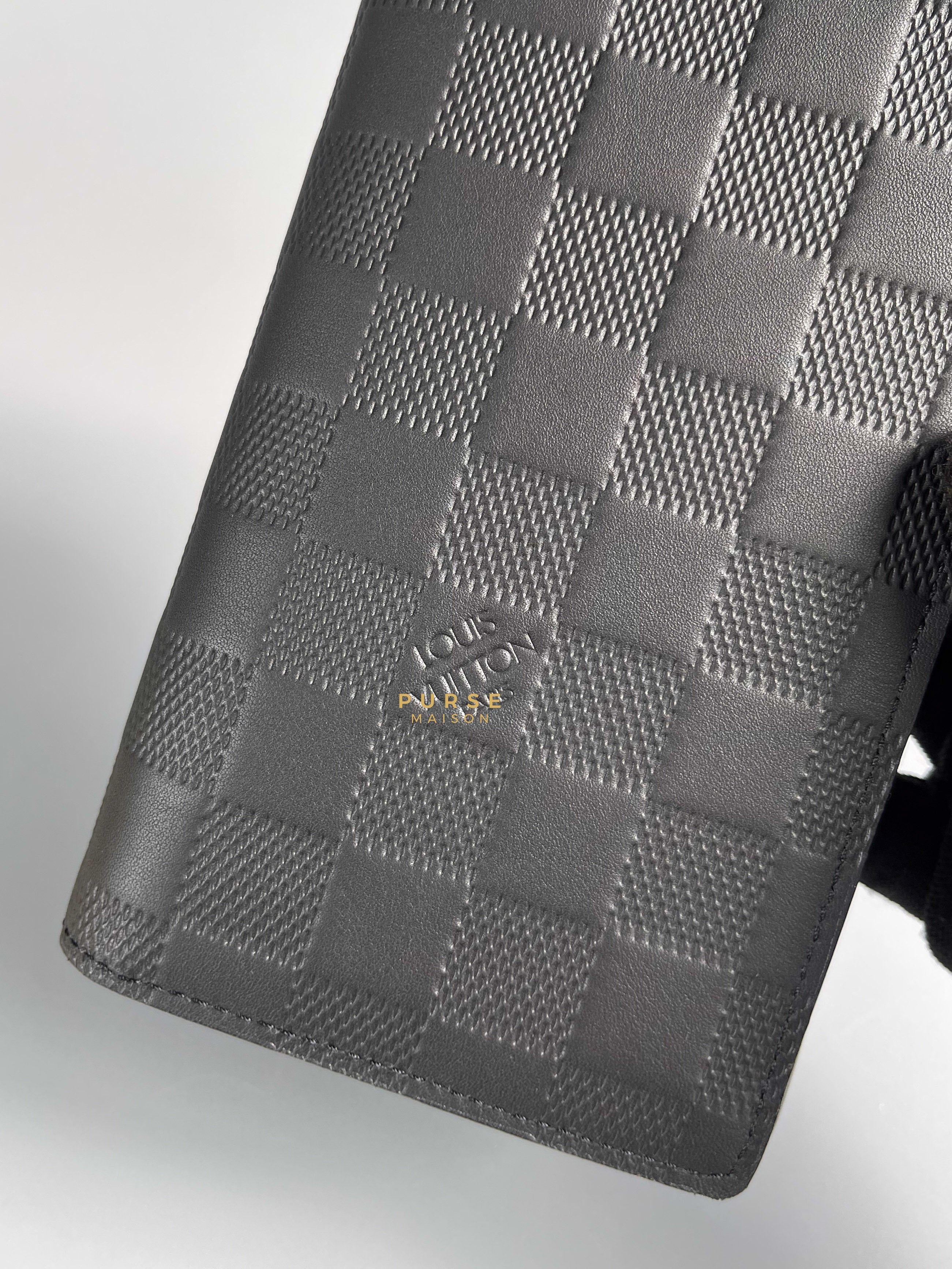 Louis Vuitton Brazza Black Damier Infini Leather Wallet (Microchip) | Purse Maison Luxury Bags Shop