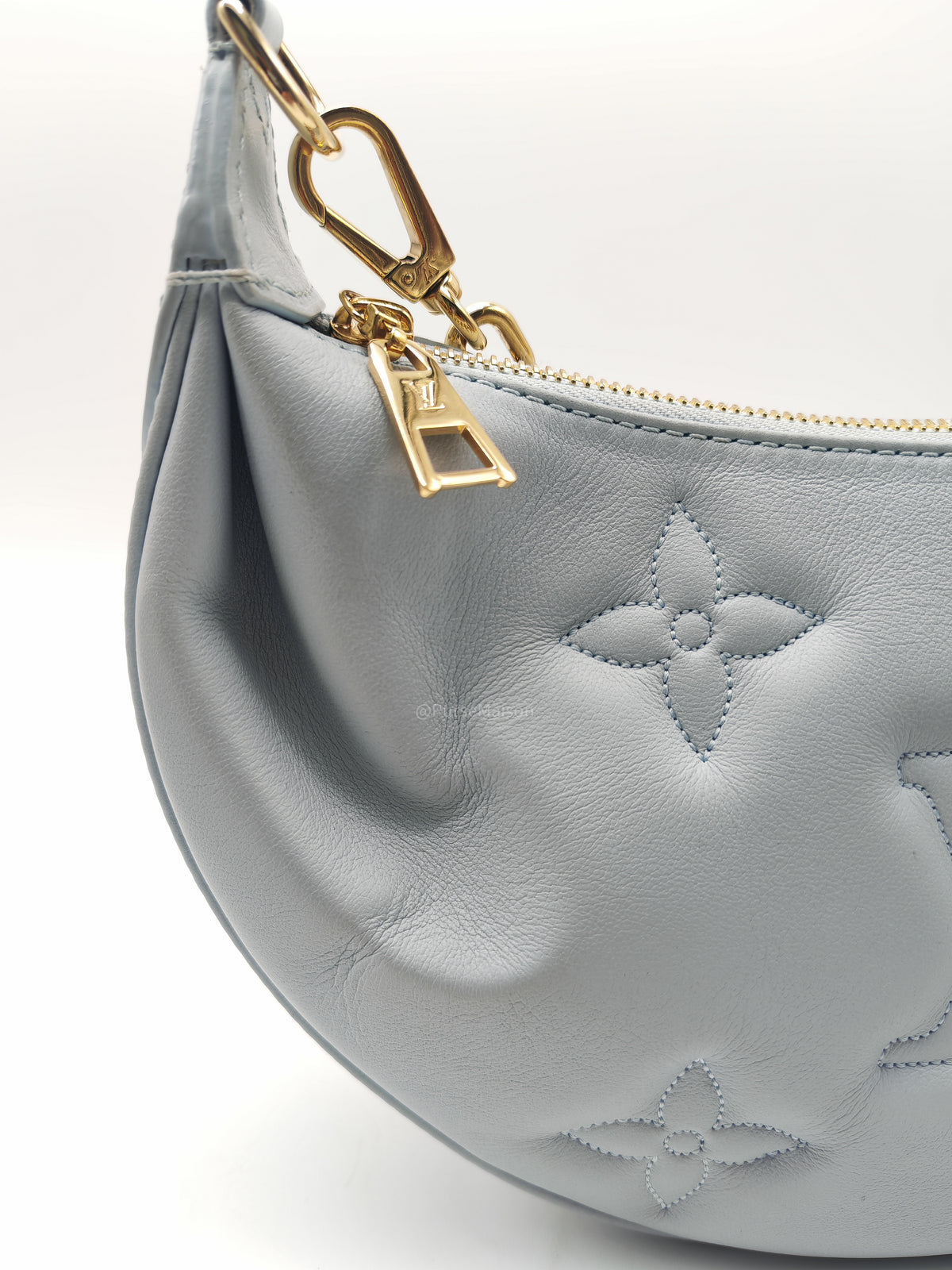 Louis Vuitton Bubblegram Over The Moon Shoulder Bag in Glacier Blue Calfskin Leather and Gold Hardware Microchip | Purse Maison Luxury Bags Shop