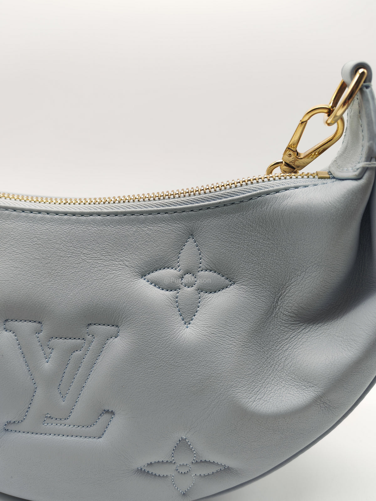 Louis Vuitton Bubblegram Over The Moon Shoulder Bag in Glacier Blue Calfskin Leather and Gold Hardware Microchip | Purse Maison Luxury Bags Shop