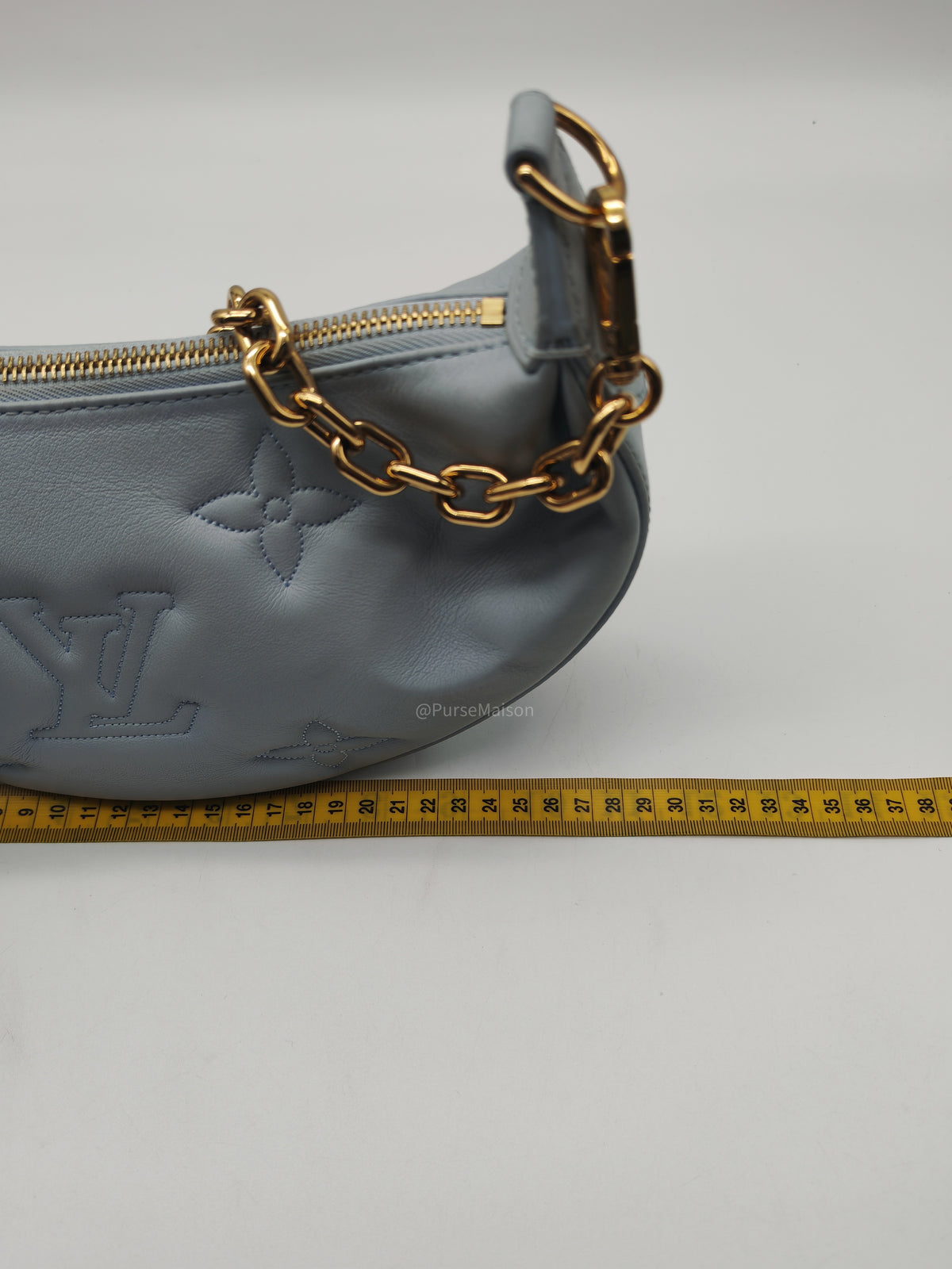 Louis Vuitton Bubblegram Over The Moon Shoulder Bag in Glacier Blue Calfskin Leather and Gold Hardware Microchip | Purse Maison Luxury Bags Shop