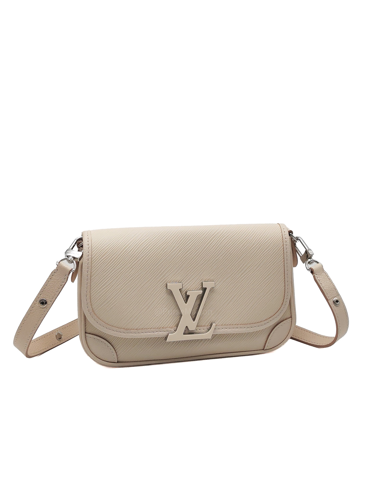 Louis Vuitton Buci Crossbody Bag in Off-White Beige Epi Leather and Silver Hardware Microchip | Purse Maison Luxury Bags Shop