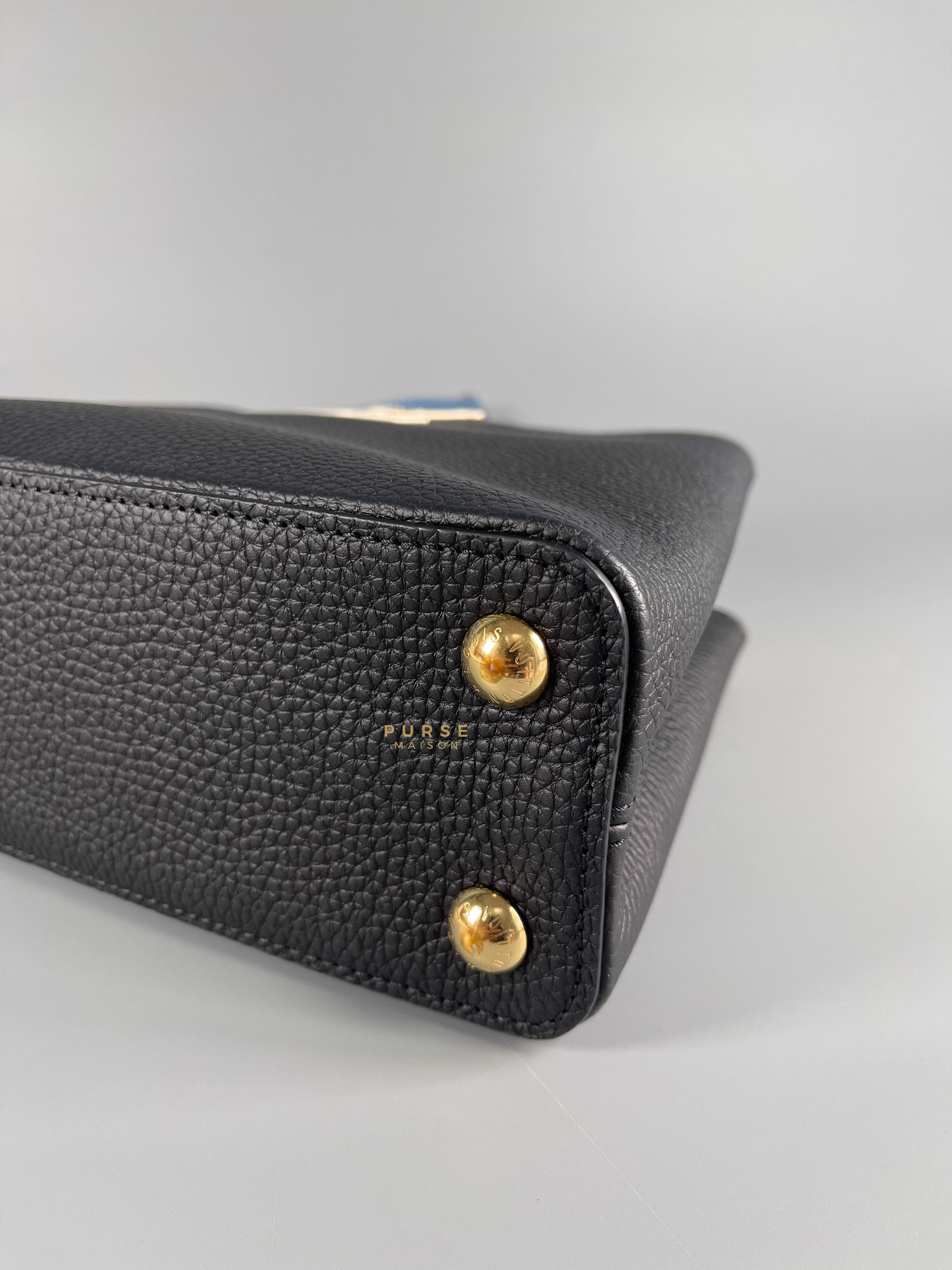 Louis Vuitton Capucines BB Black/Blue Taurillon Leather (Microchip) | Purse Maison Luxury Bags Shop