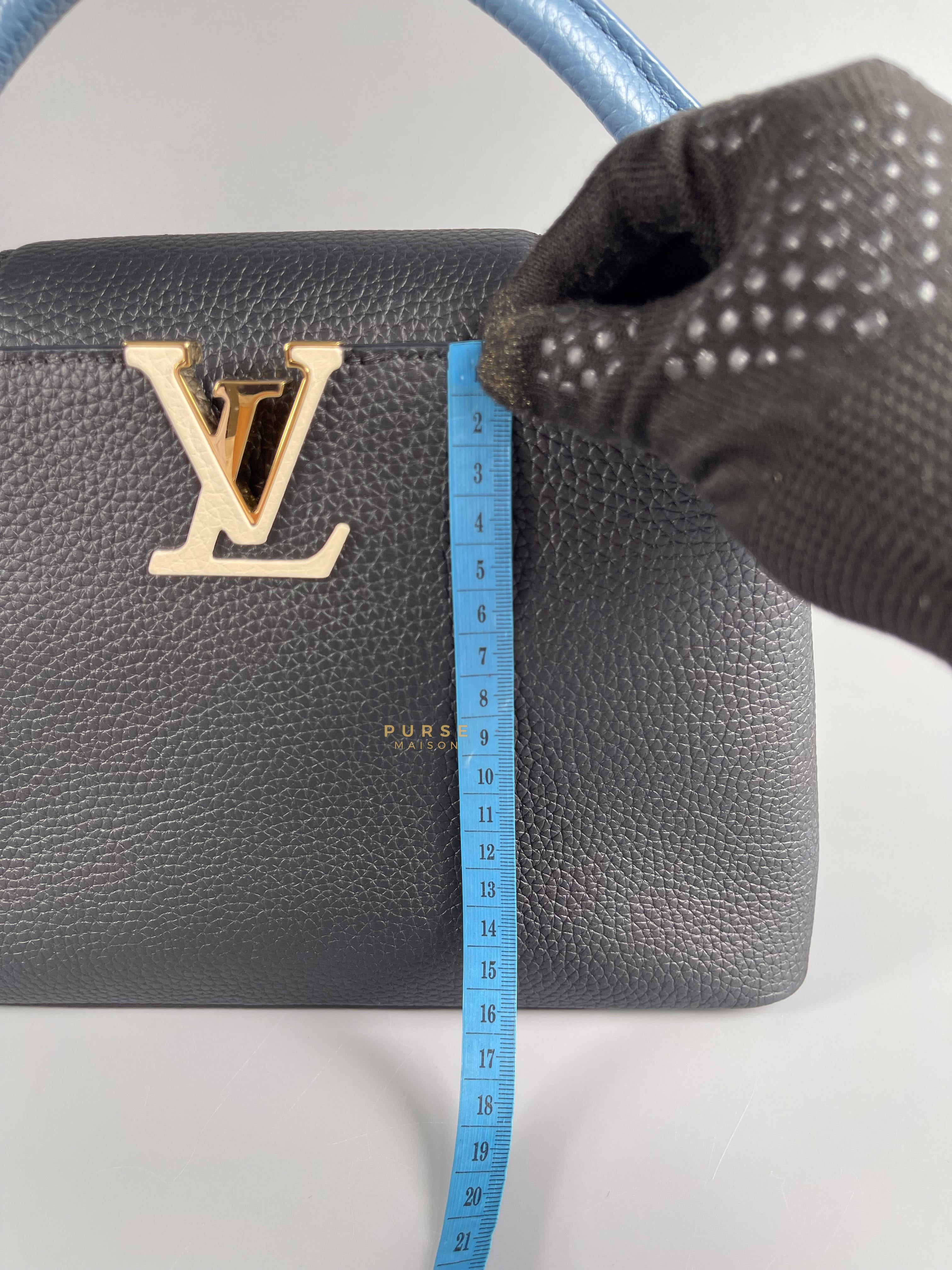 Louis Vuitton Capucines BB Black/Blue Taurillon Leather (Microchip) | Purse Maison Luxury Bags Shop