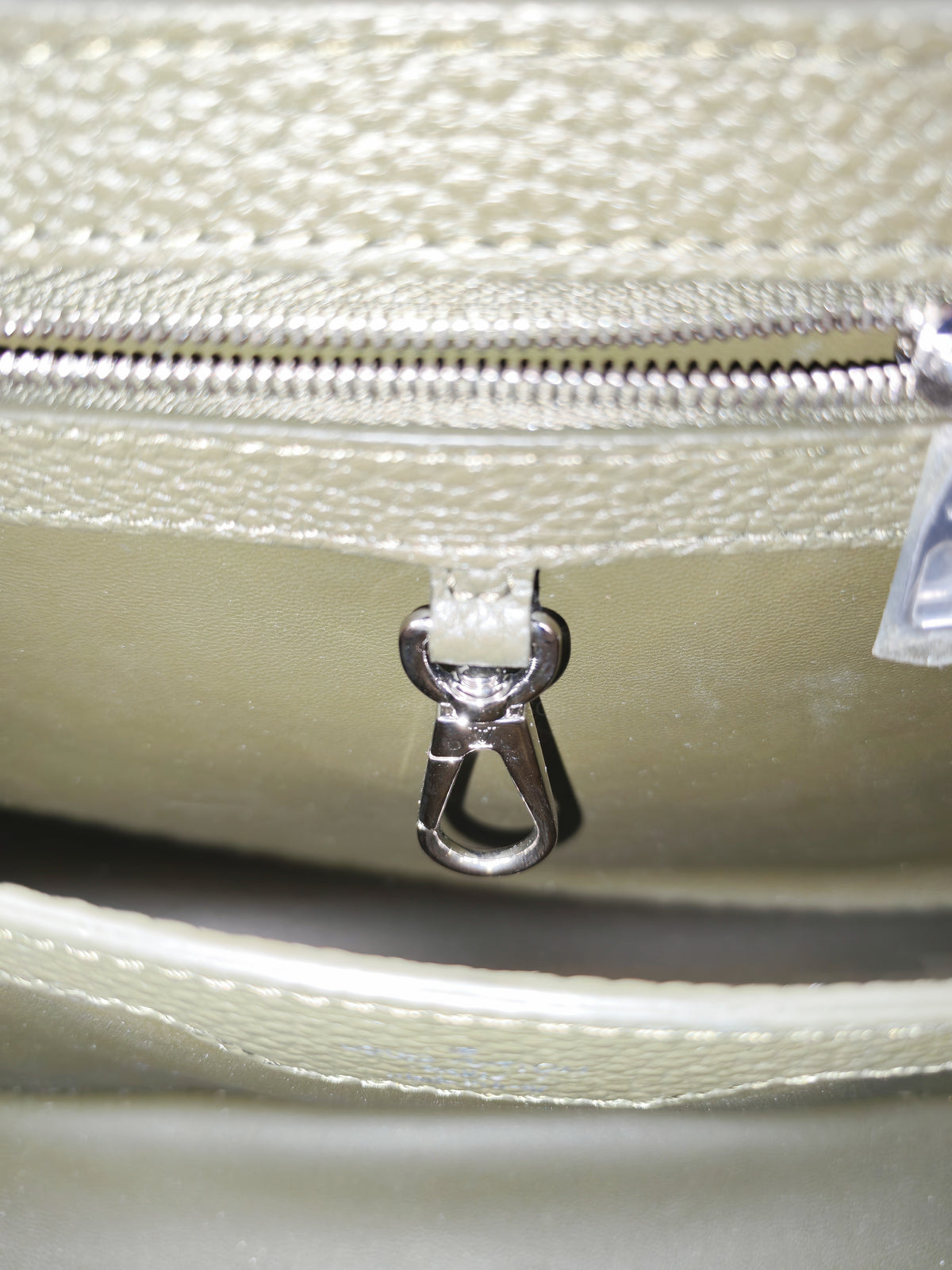 Louis Vuitton Capucines BB in Khaki Green Taurillon Leather and Silver Hardware Microchip | Purse Maison Luxury Bags Shop