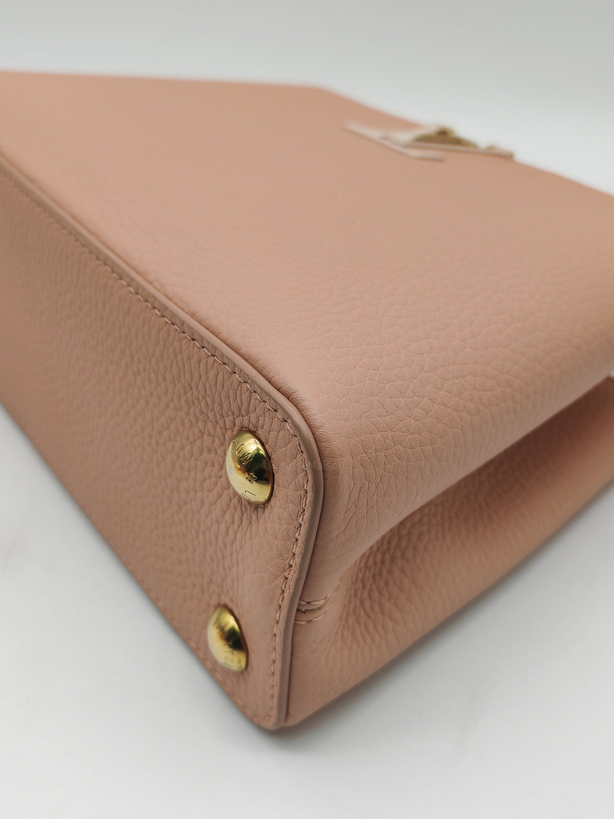 Louis Vuitton Capucines BB in Soft Rose Pink Taurillon Leather and Gold Hardware Microchip | Purse Maison Luxury Bags Shop