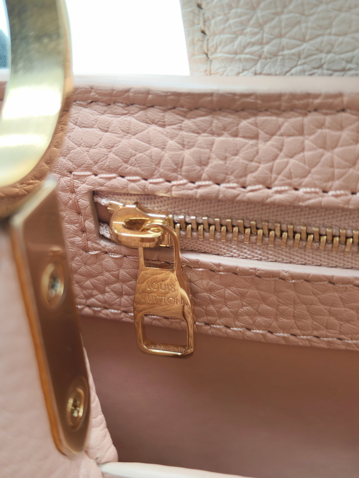 Louis Vuitton Capucines BB in Soft Rose Pink Taurillon Leather and Gold Hardware Microchip | Purse Maison Luxury Bags Shop