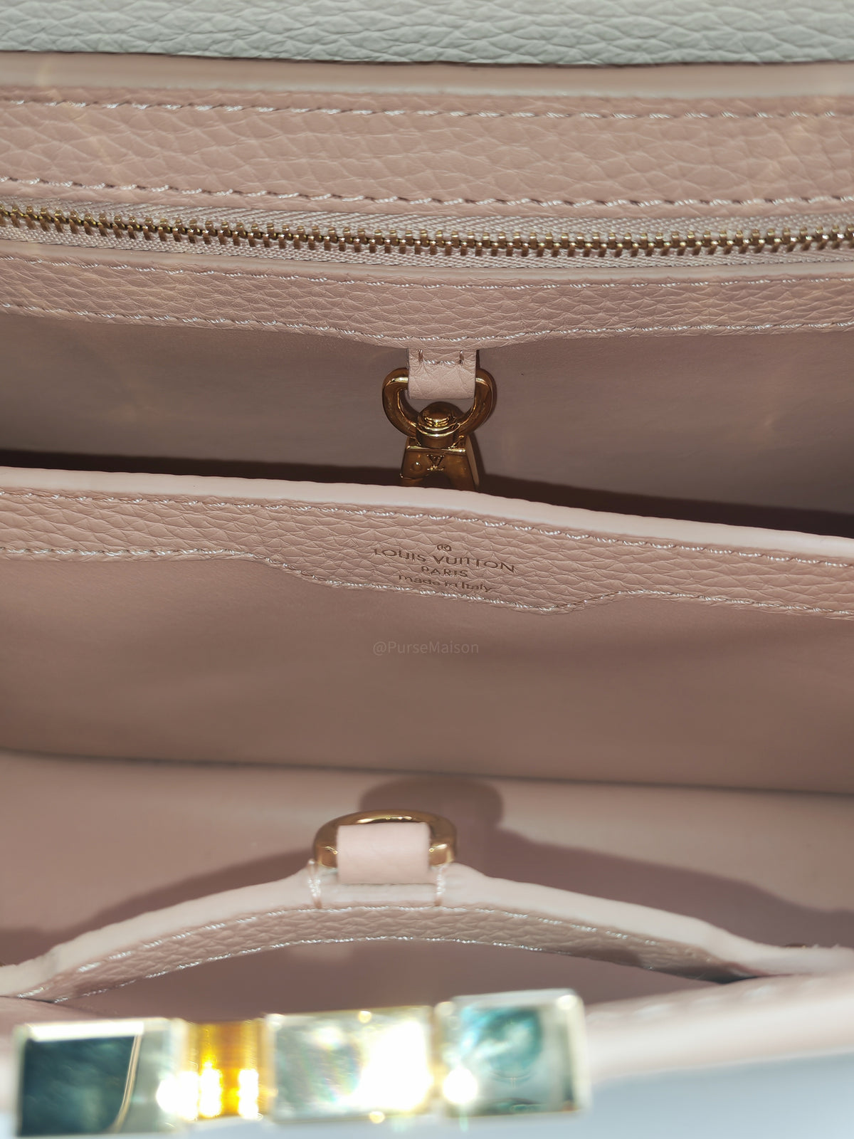 Louis Vuitton Capucines BB in Soft Rose Pink Taurillon Leather and Gold Hardware Microchip | Purse Maison Luxury Bags Shop