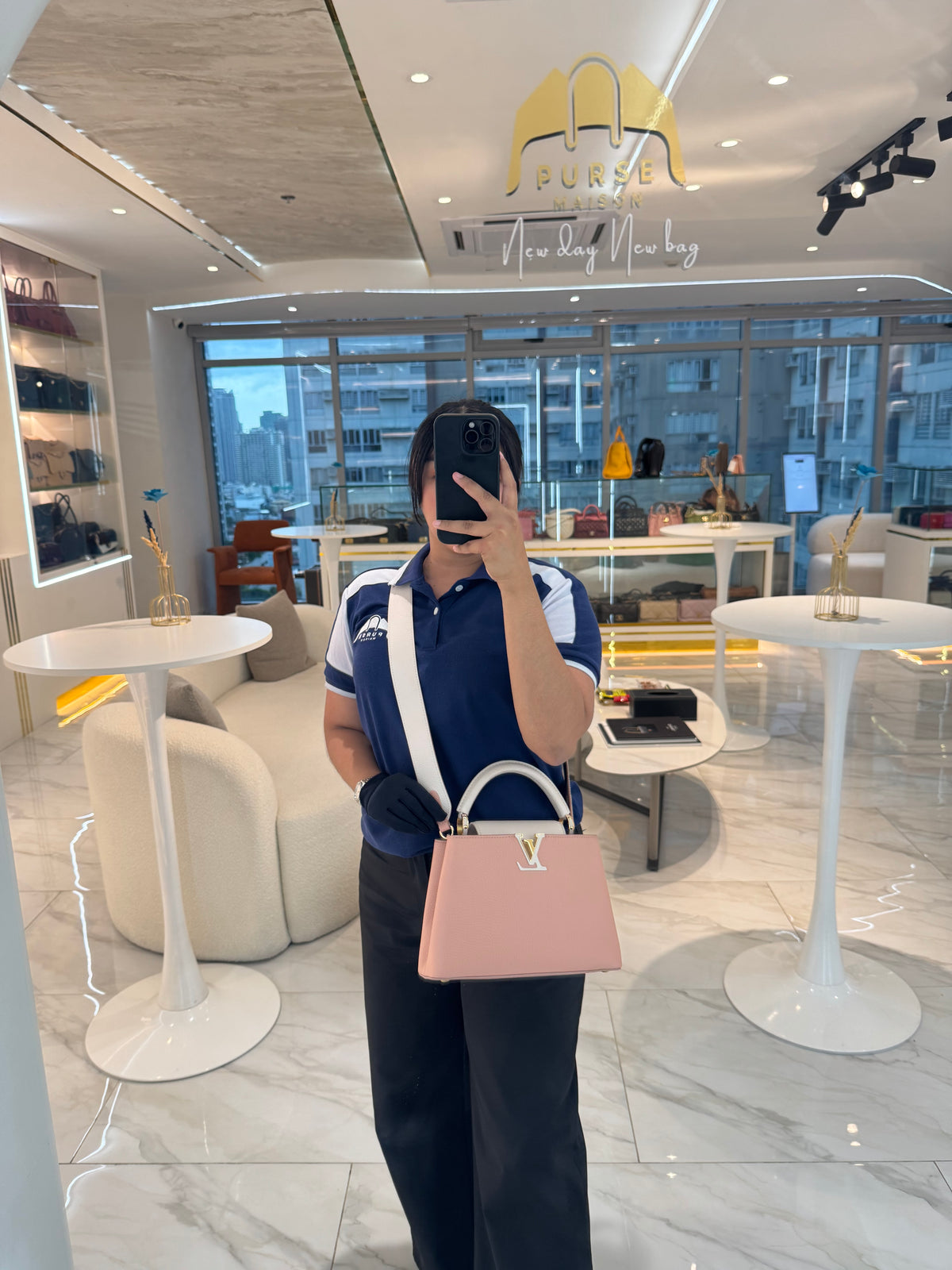 Louis Vuitton Capucines BB in Soft Rose Pink Taurillon Leather and Gold Hardware Microchip | Purse Maison Luxury Bags Shop