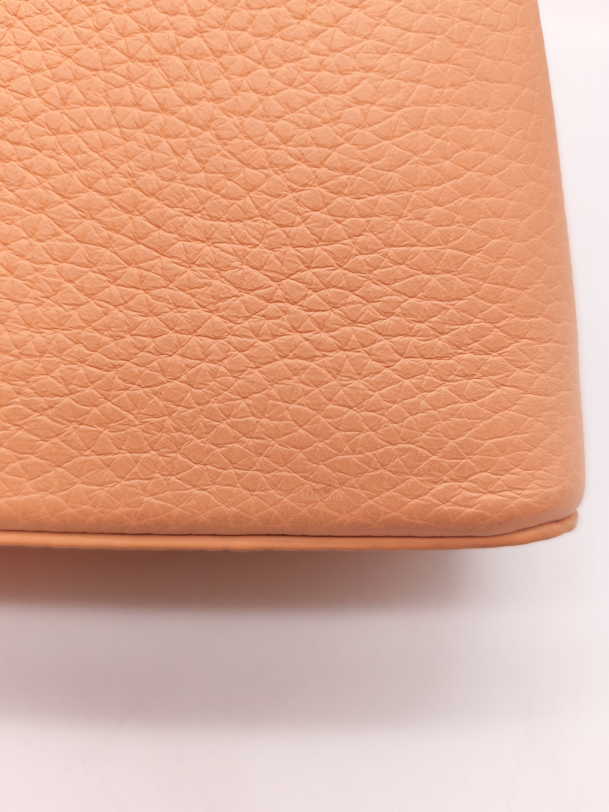 Louis Vuitton Capucines Mini Handbag in Peach Taurillon Leather and Iridescent Rainbow Hardware Microchip | Purse Maison Luxury Bags Shop