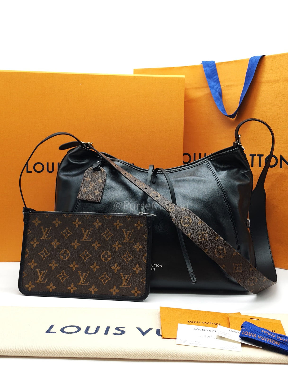 Carry All Vibe MM in Black Lambskin Leather & Silver Hardware Microchip | Purse Maison Luxury Bags Shop