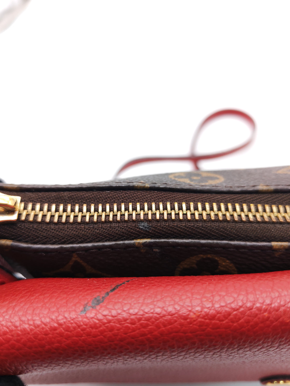 Louis Vuitton Cerise Twice Pochette Bag in Red Leather with Monogram Canvas (Date Code: AR4125) | Purse Maison Luxury Bags Shop