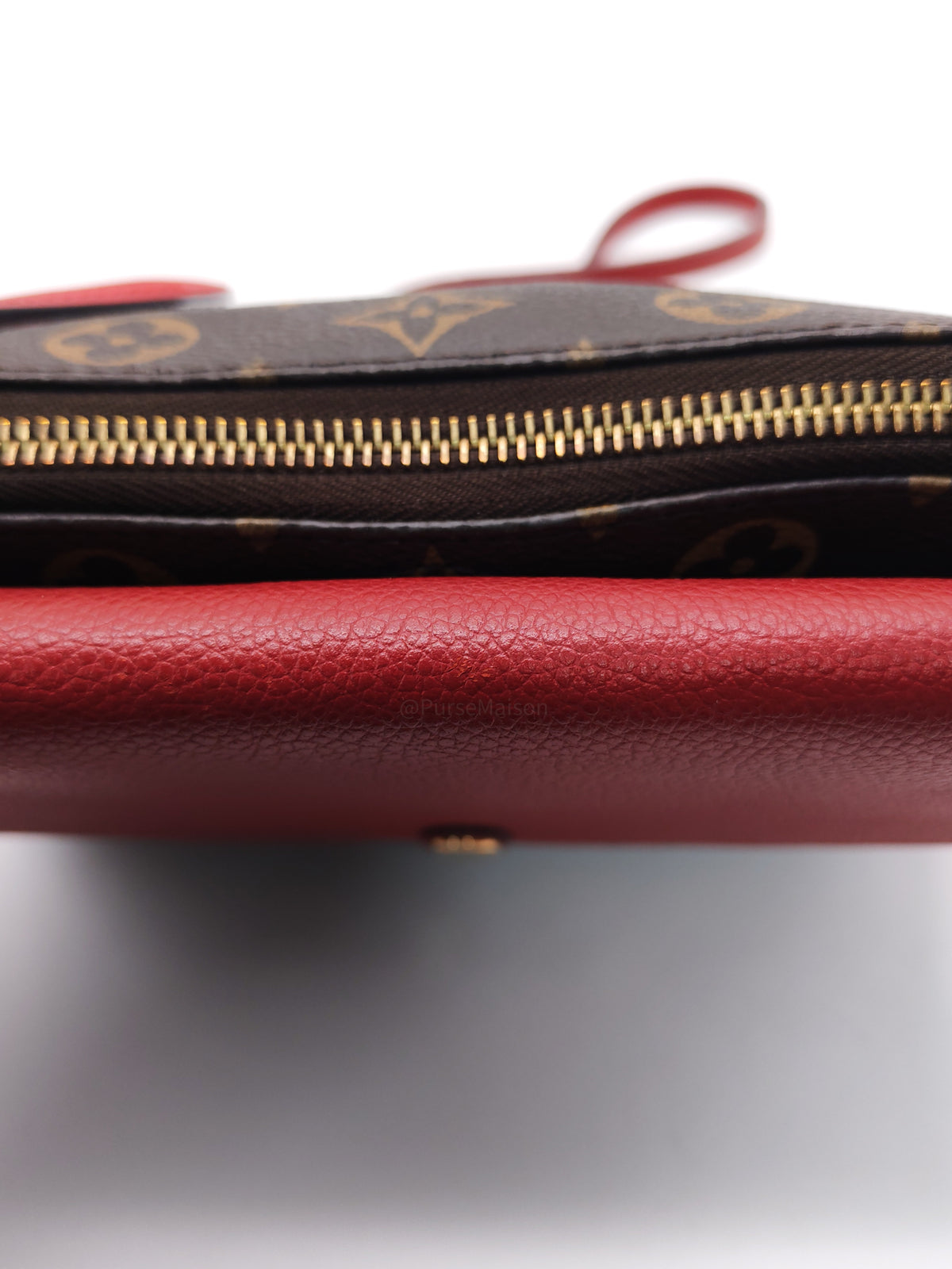 Louis Vuitton Cerise Twice Pochette Bag in Red Leather with Monogram Canvas (Date Code: AR4125) | Purse Maison Luxury Bags Shop