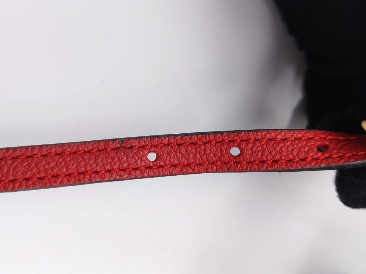 Louis Vuitton Cerise Twice Pochette Bag in Red Leather with Monogram Canvas (Date Code: AR4125) | Purse Maison Luxury Bags Shop
